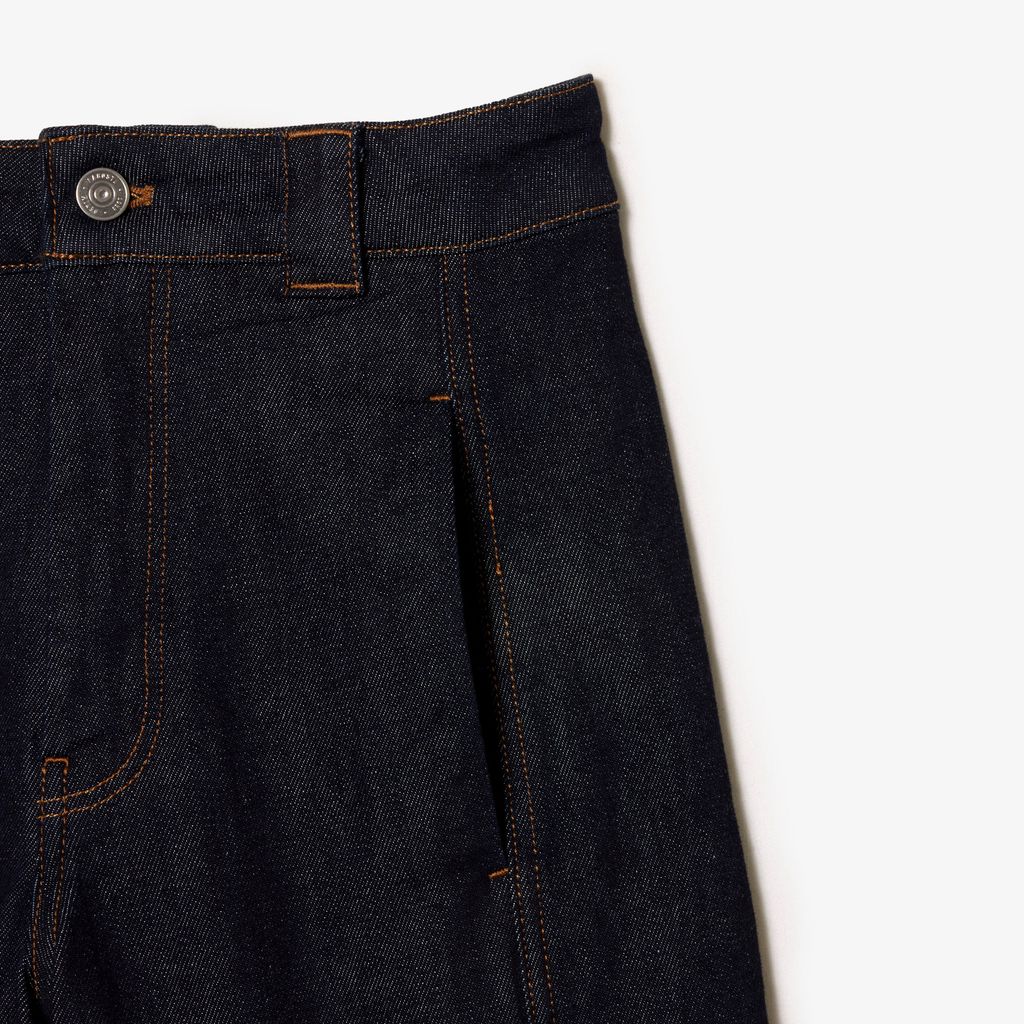 Quần Jean Dài Lacoste Nữ Ống Loe Rộng Cạp Cao