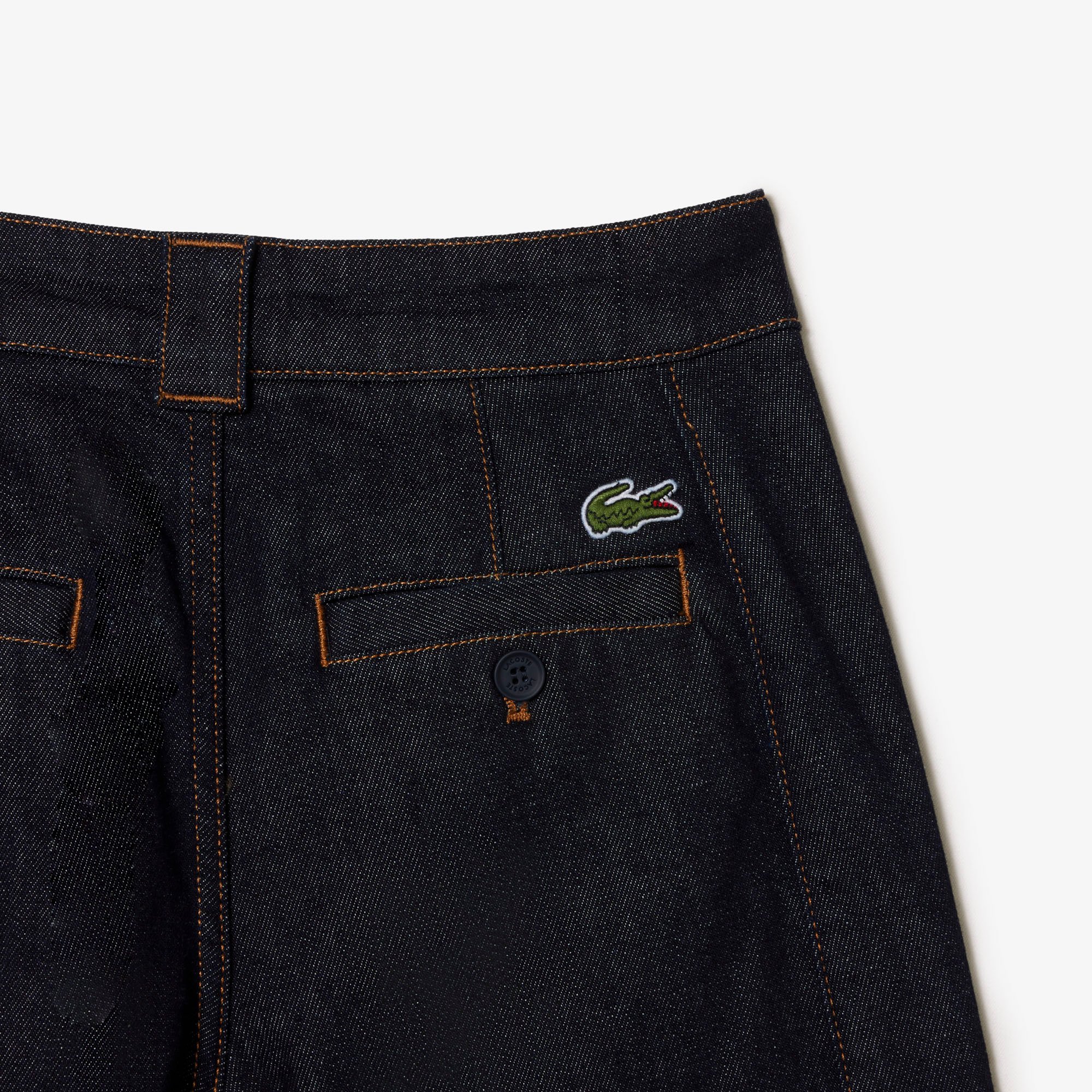 Quần Jean Dài Lacoste Nữ Ống Loe Rộng Cạp Cao