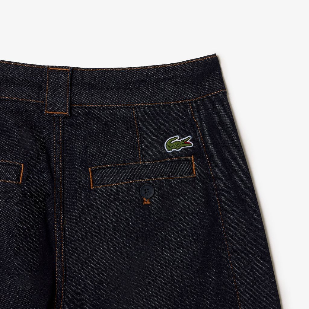 Quần Jean Dài Lacoste Nữ Ống Loe Rộng Cạp Cao