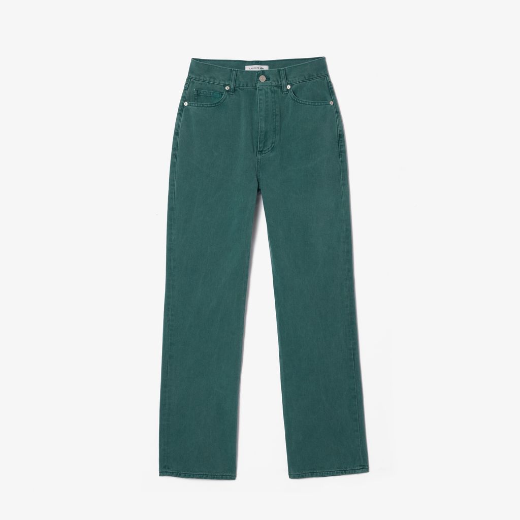 Quần Jean Lacoste Nữ Ống Đứng Chất Liệu Cotton Denim Nhuộm Tự Nhiên