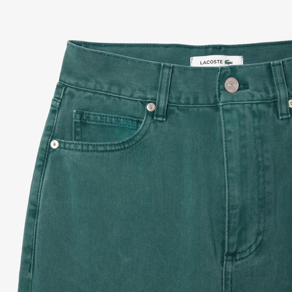 Quần Jean Lacoste Nữ Ống Đứng Chất Liệu Cotton Denim Nhuộm Tự Nhiên