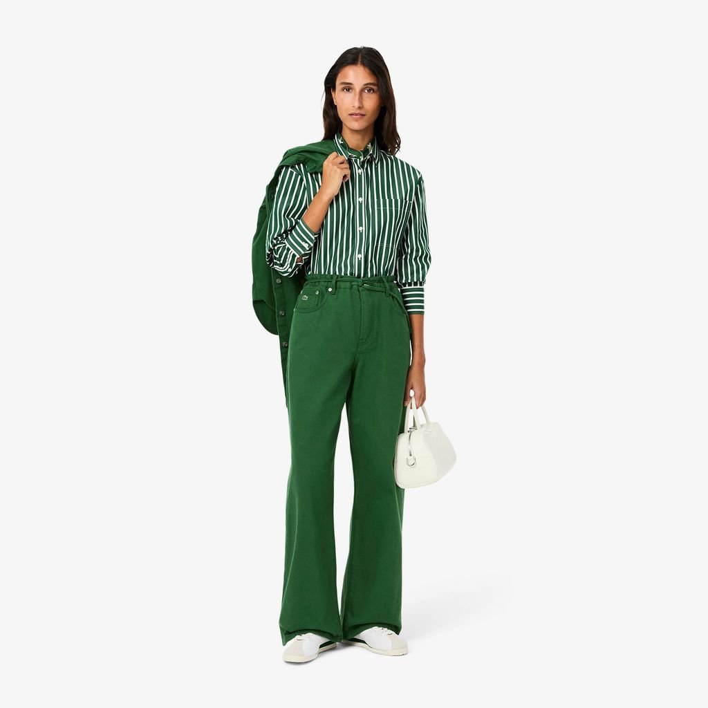 Quần Jeans Dài Lacoste Nữ Ống Rộng