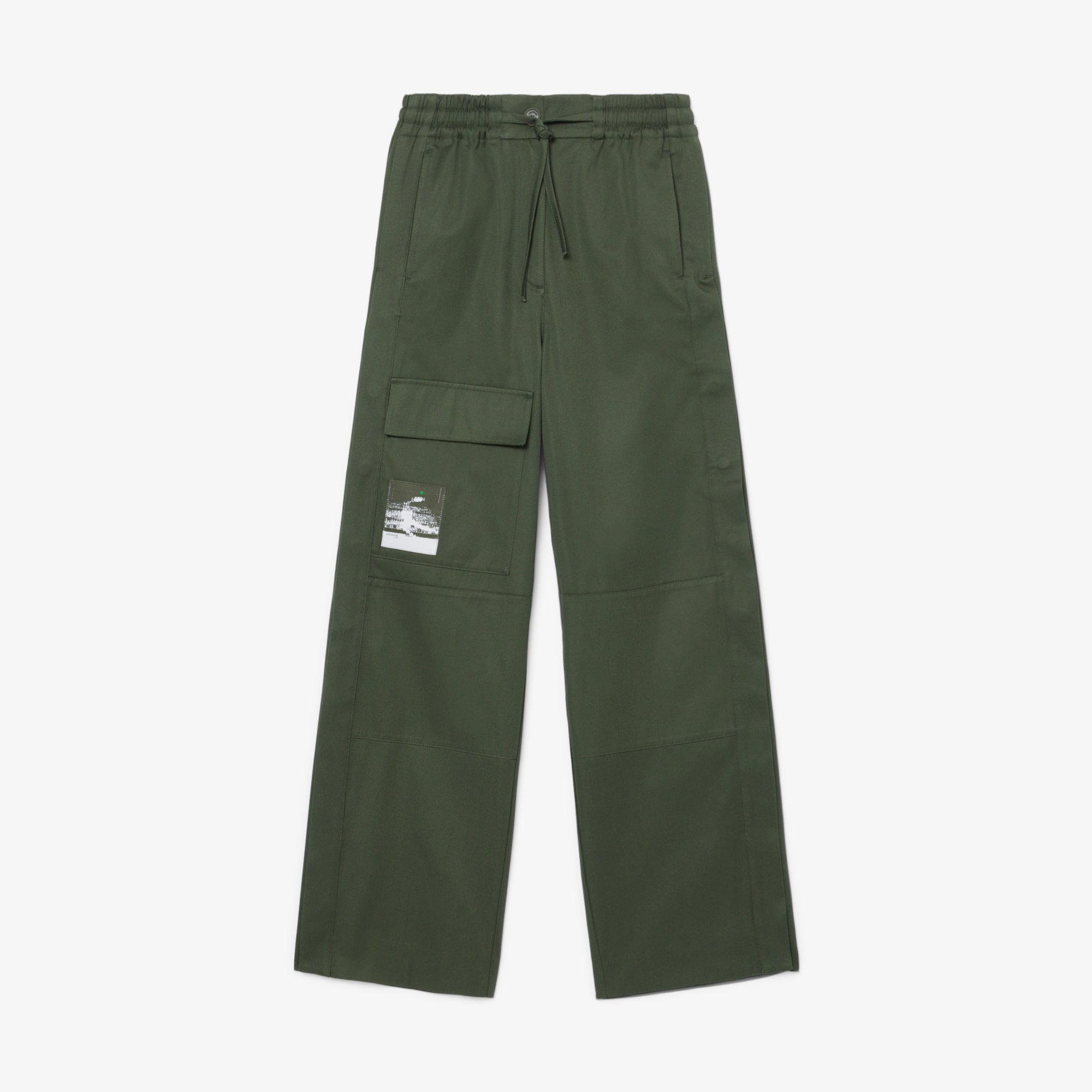 Quần Dài Lacoste Nữ Ống Rộng Chất Liệu Cotton Có Cúc Bấm