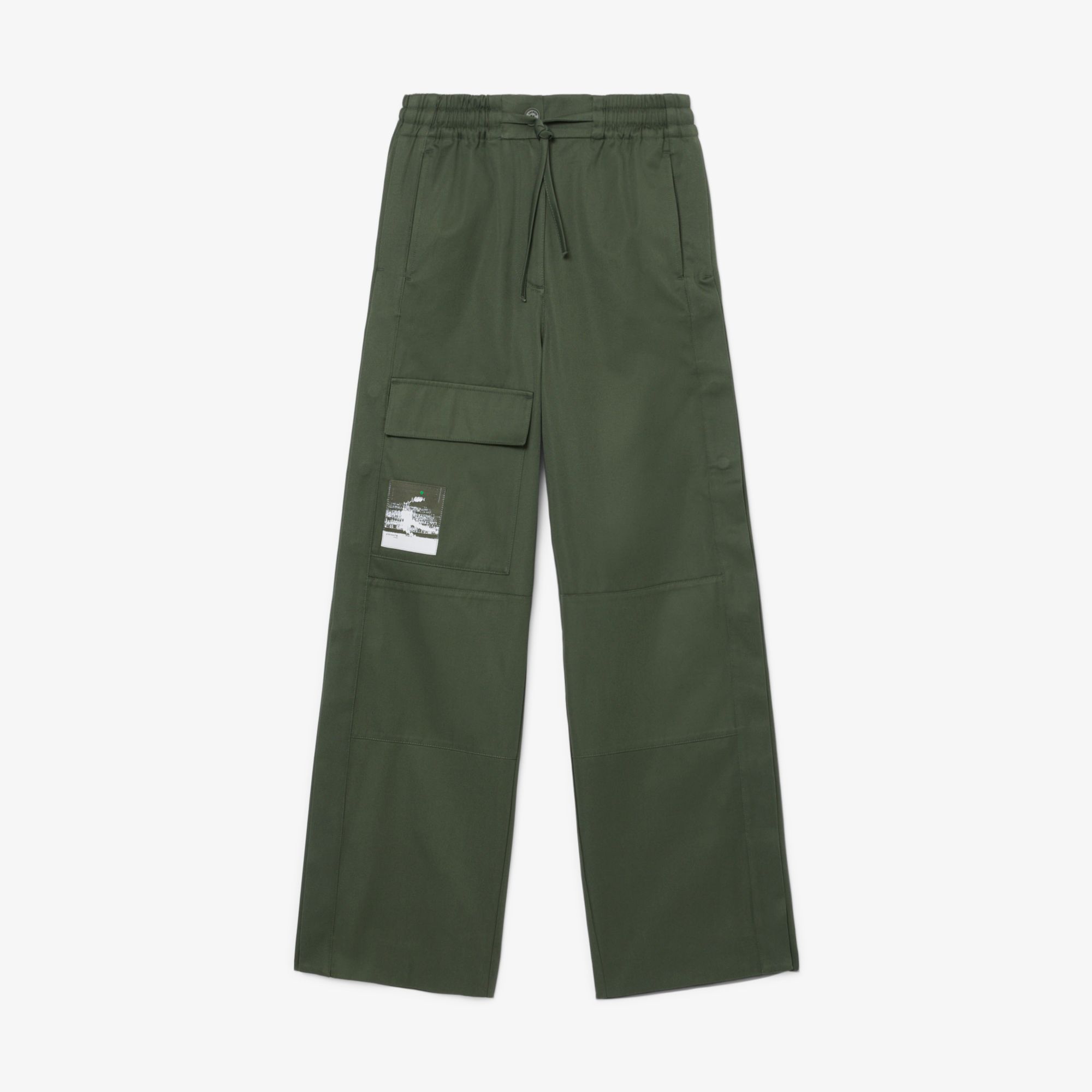 Quần Dài Lacoste Nữ Ống Rộng Chất Liệu Cotton Có Cúc Bấm