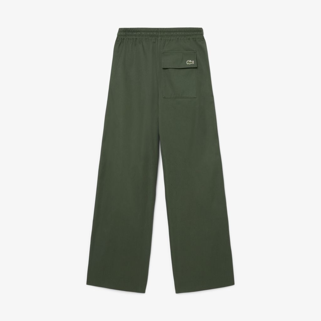 Quần Dài Lacoste Nữ Ống Rộng Chất Liệu Cotton Có Cúc Bấm