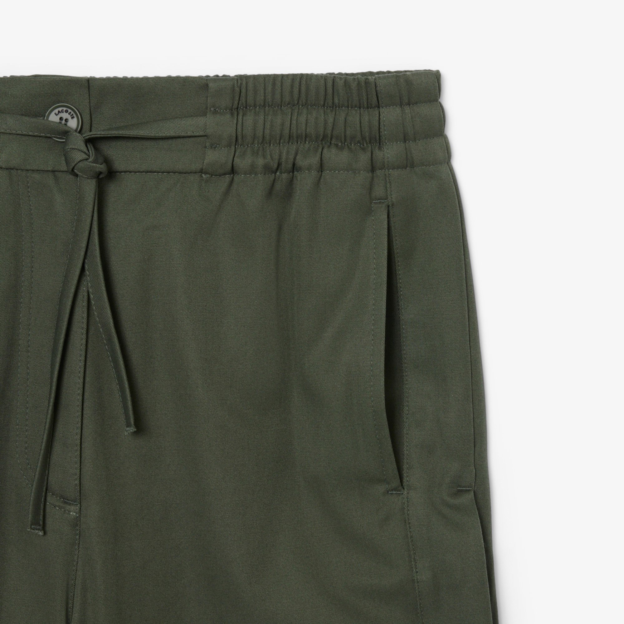 Quần Dài Lacoste Nữ Ống Rộng Chất Liệu Cotton Có Cúc Bấm