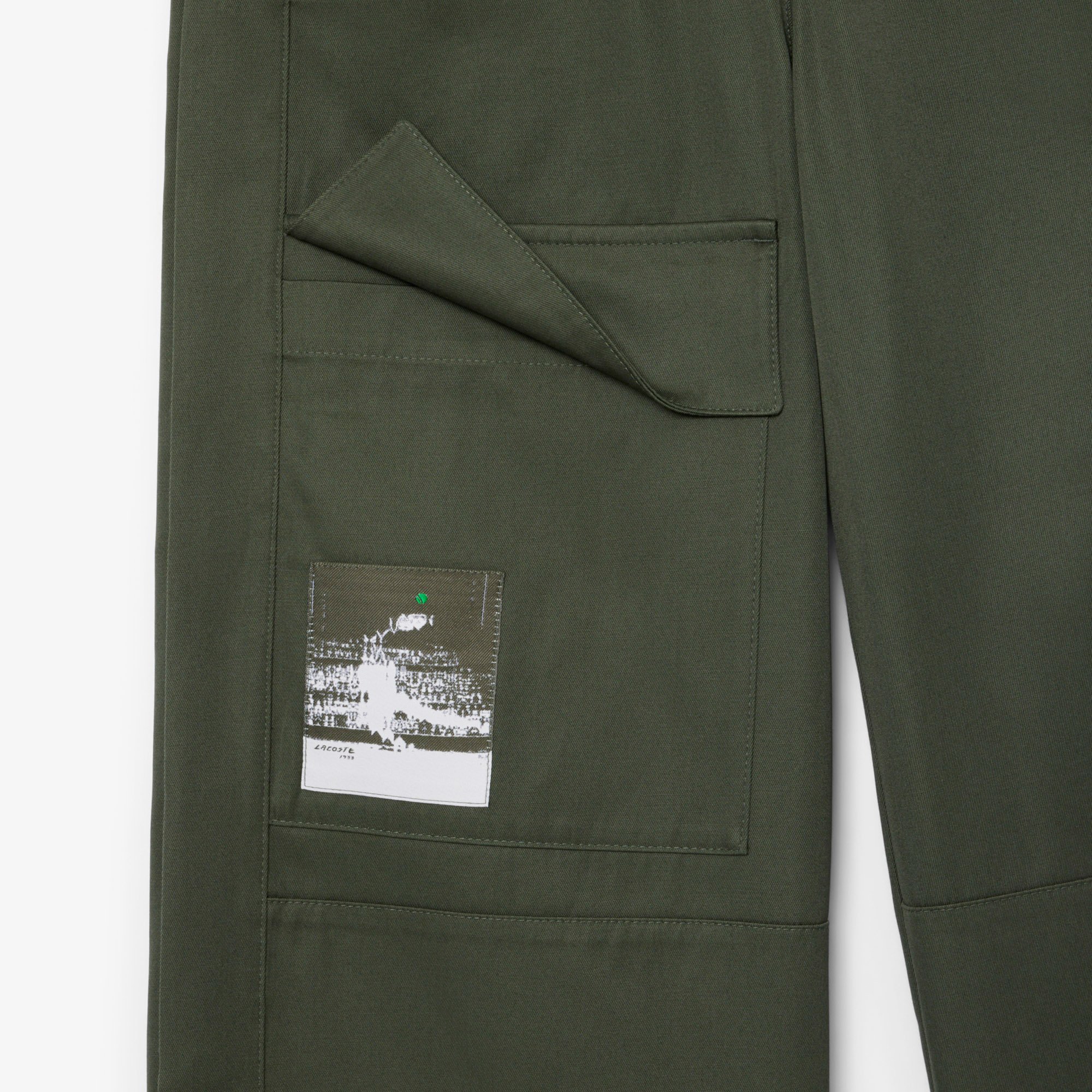 Quần Dài Lacoste Nữ Ống Rộng Chất Liệu Cotton Có Cúc Bấm