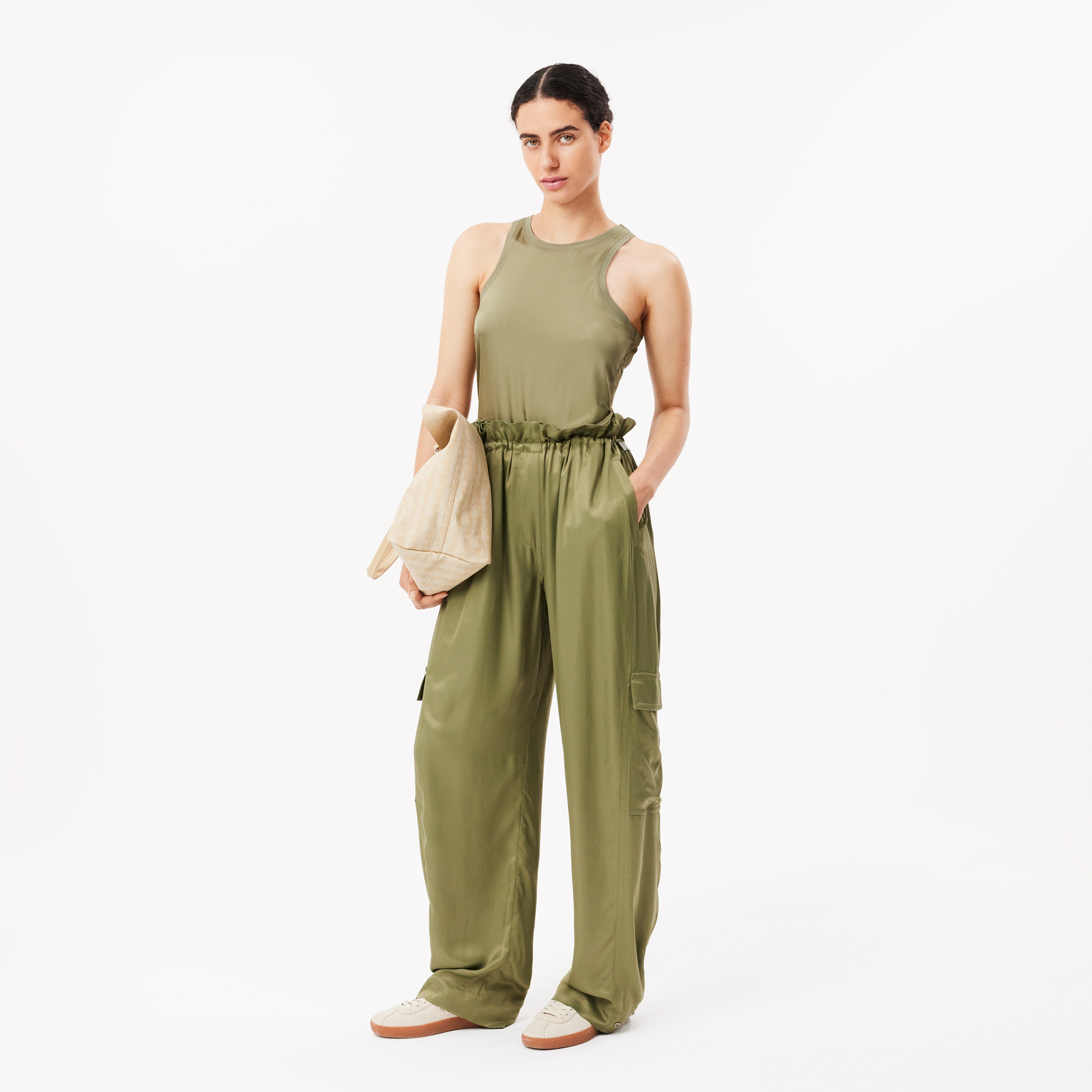 Quần Dài Lacoste Nữ Oversize Có Túi