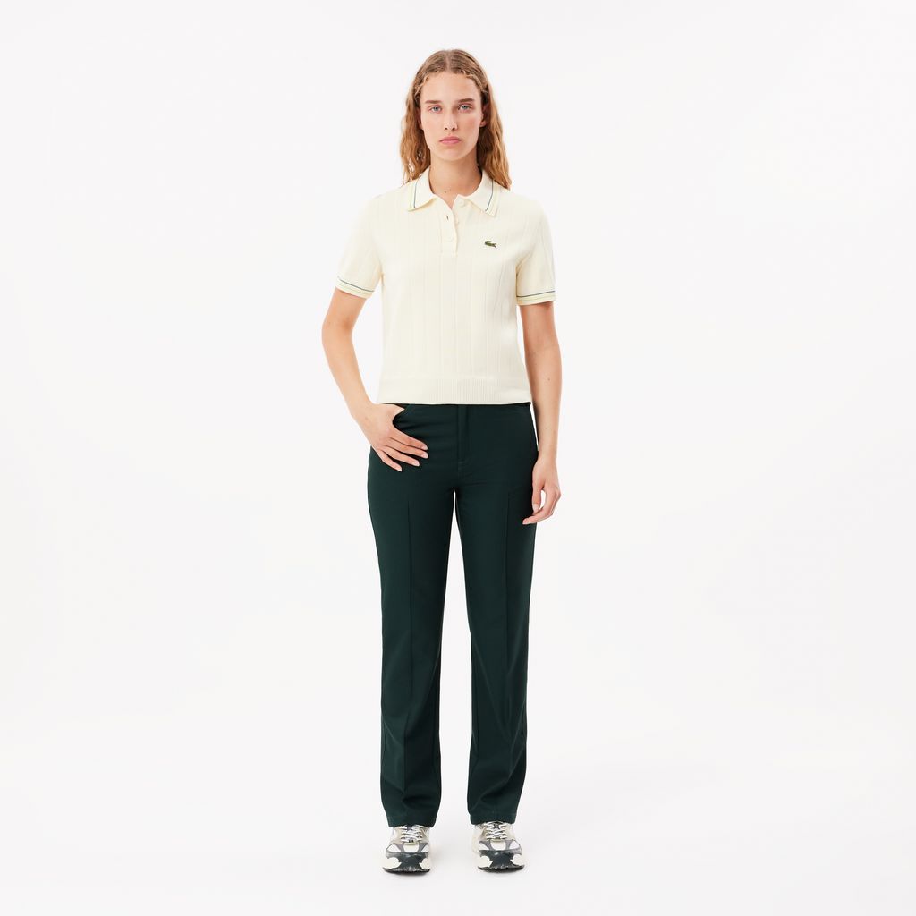 Quần Dài Lacoste Nữ Dáng Suông Topstitch