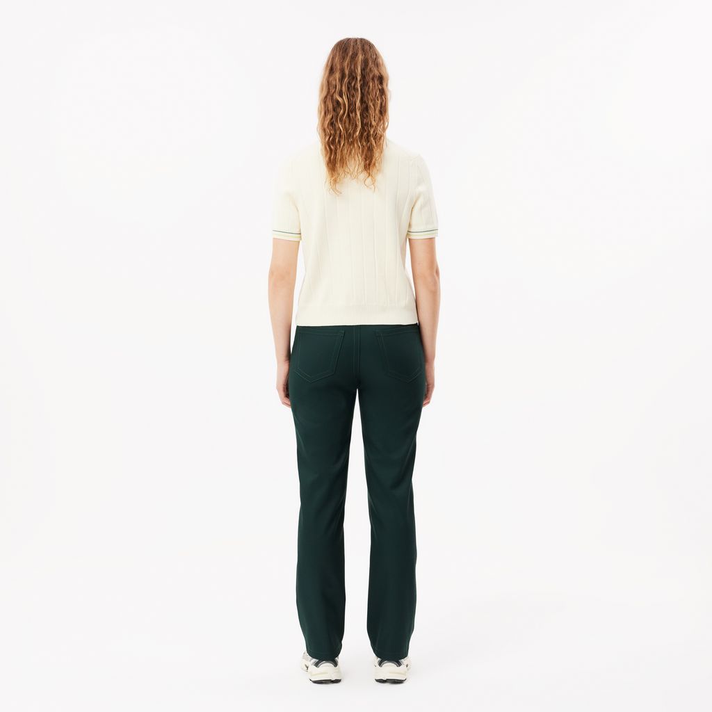 Quần Dài Lacoste Nữ Dáng Suông Topstitch