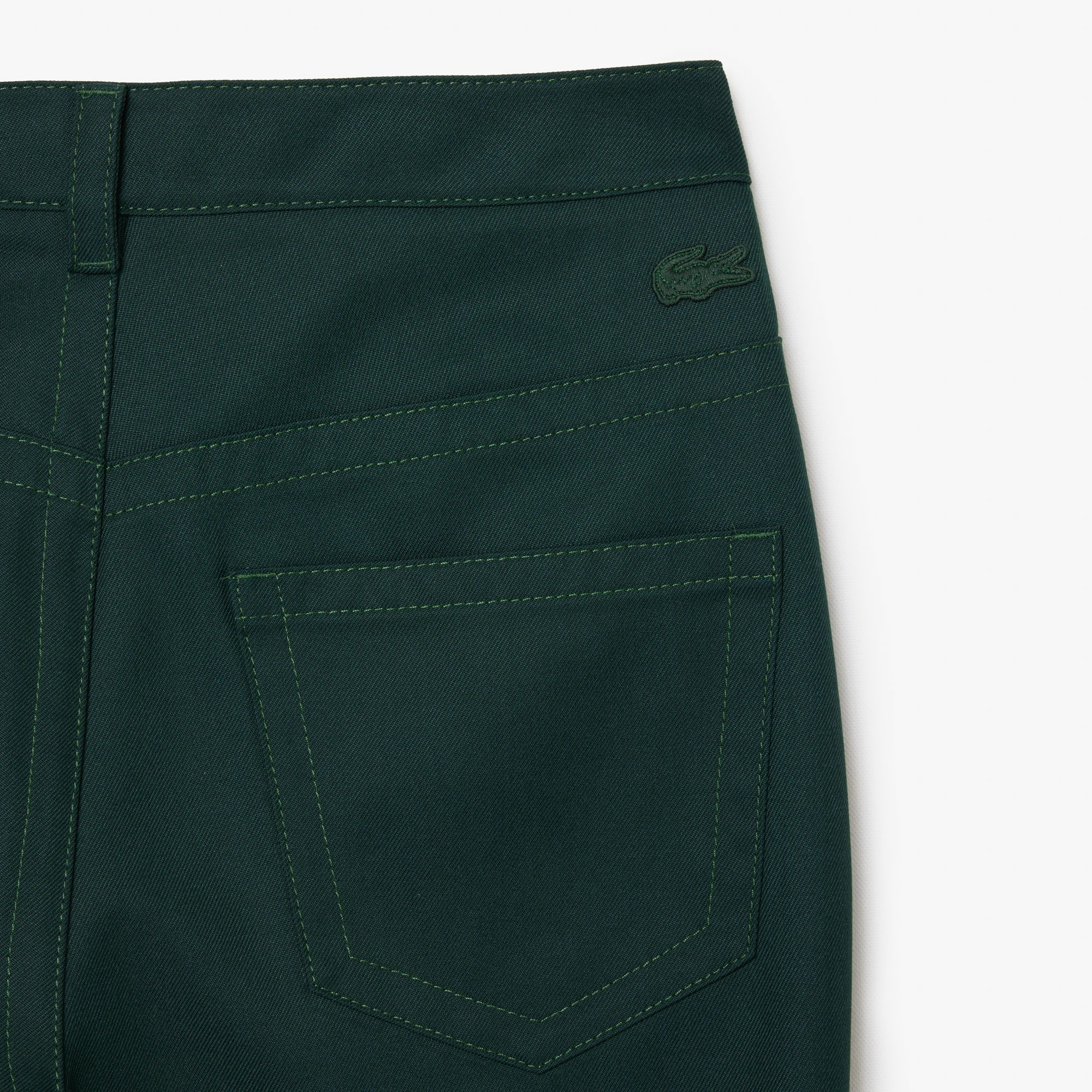 Quần Dài Lacoste Nữ Dáng Suông Topstitch