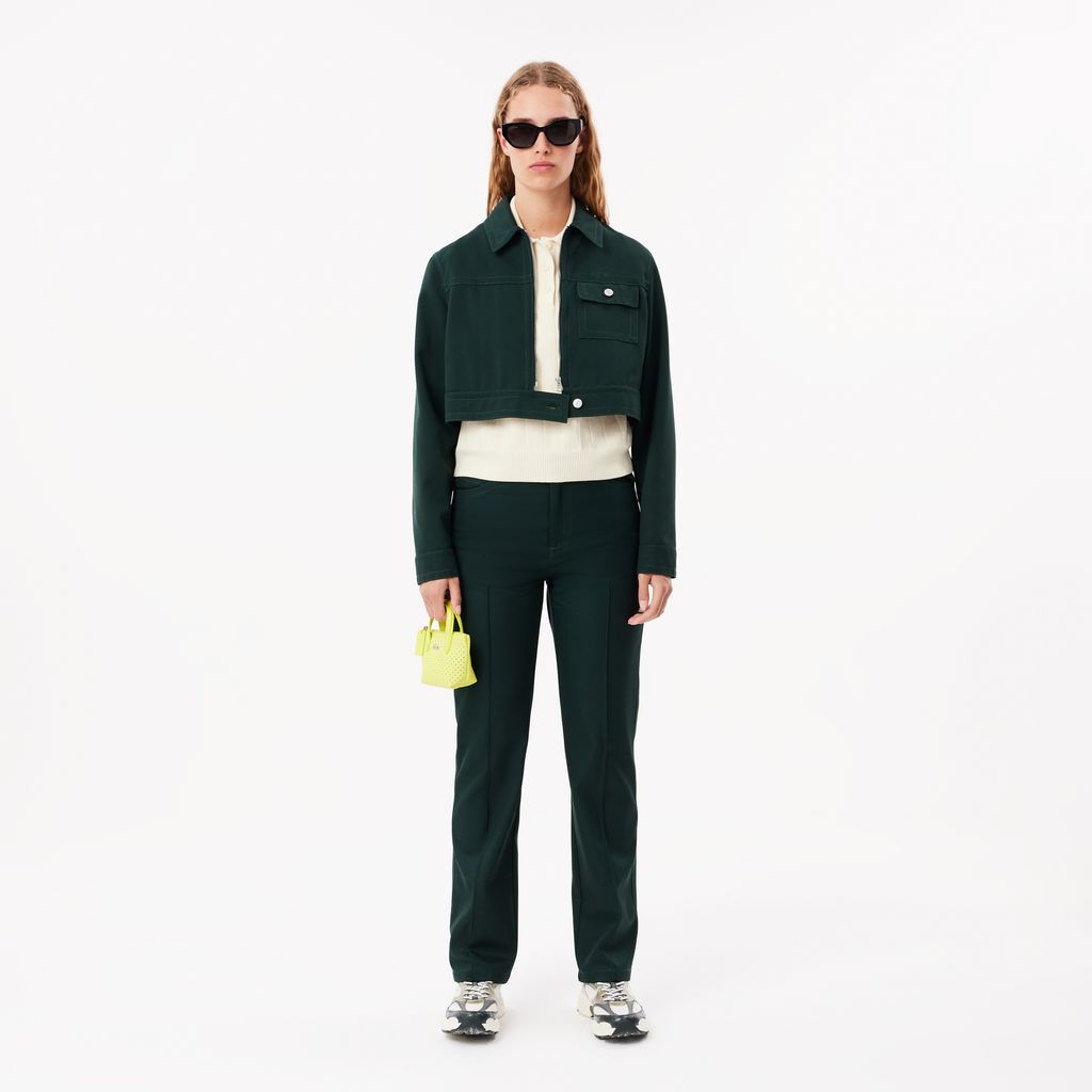 Quần Dài Lacoste Nữ Dáng Suông Topstitch