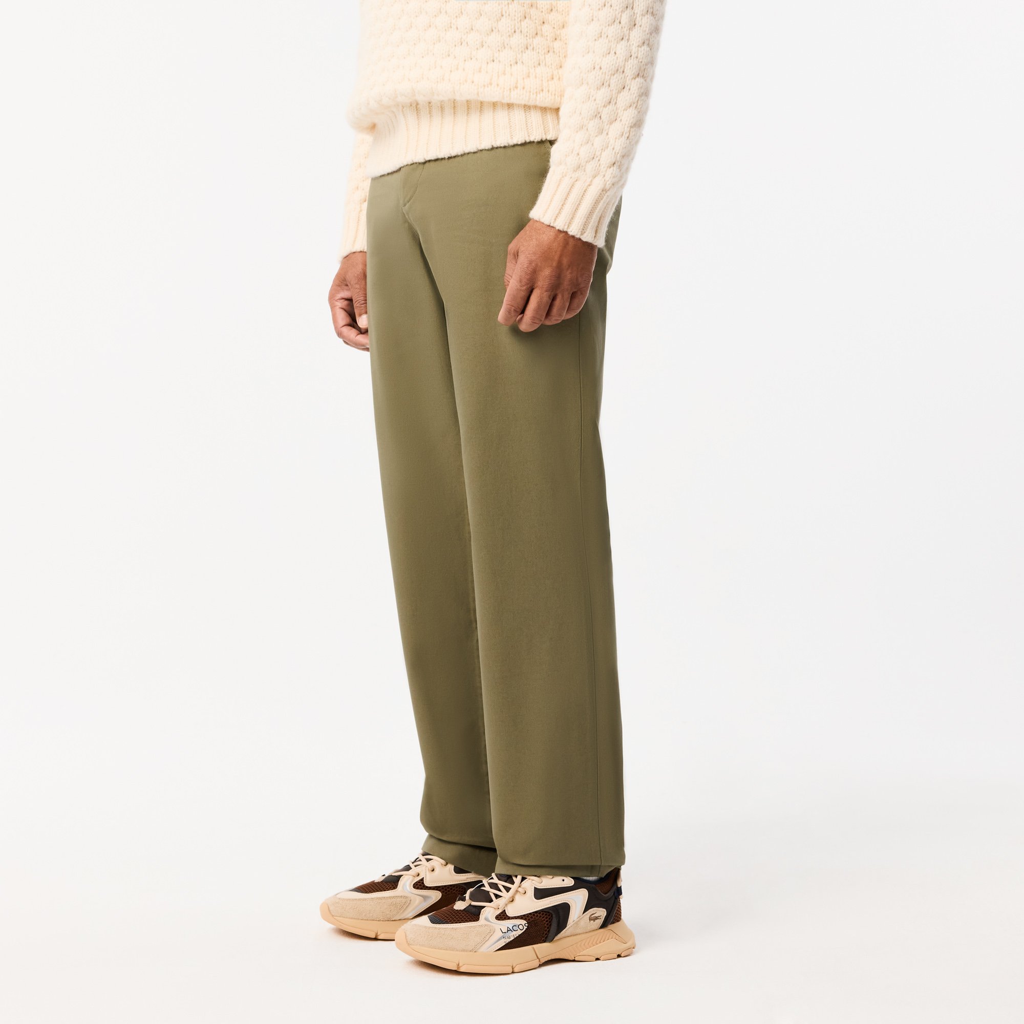 Quần Chino Lacoste Nam Ống Thẳng Chất Liệu Cotton Twill