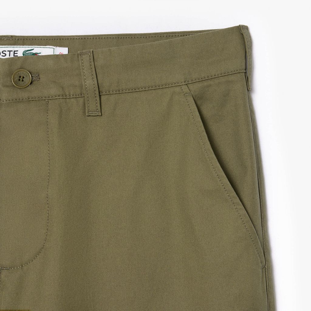Quần Chino Lacoste Nam Ống Thẳng Chất Liệu Cotton Twill
