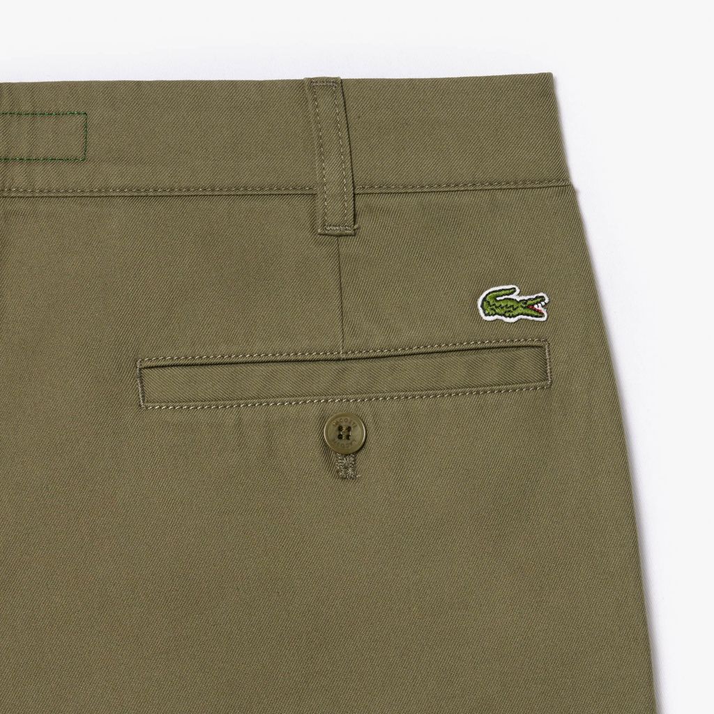 Quần Chino Lacoste Nam Ống Thẳng Chất Liệu Cotton Twill