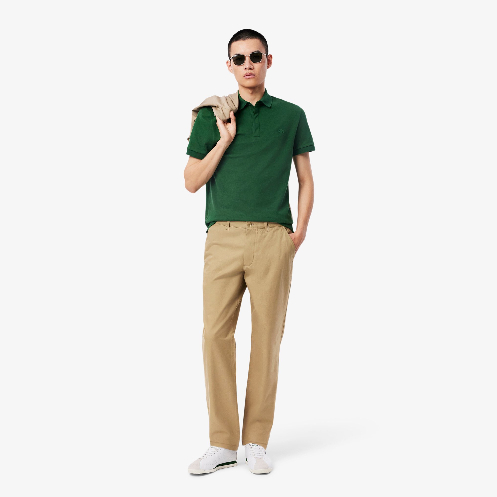 Quần Dài Lacoste Nam Ống Suông Chất Liệu Gabardine Chinos