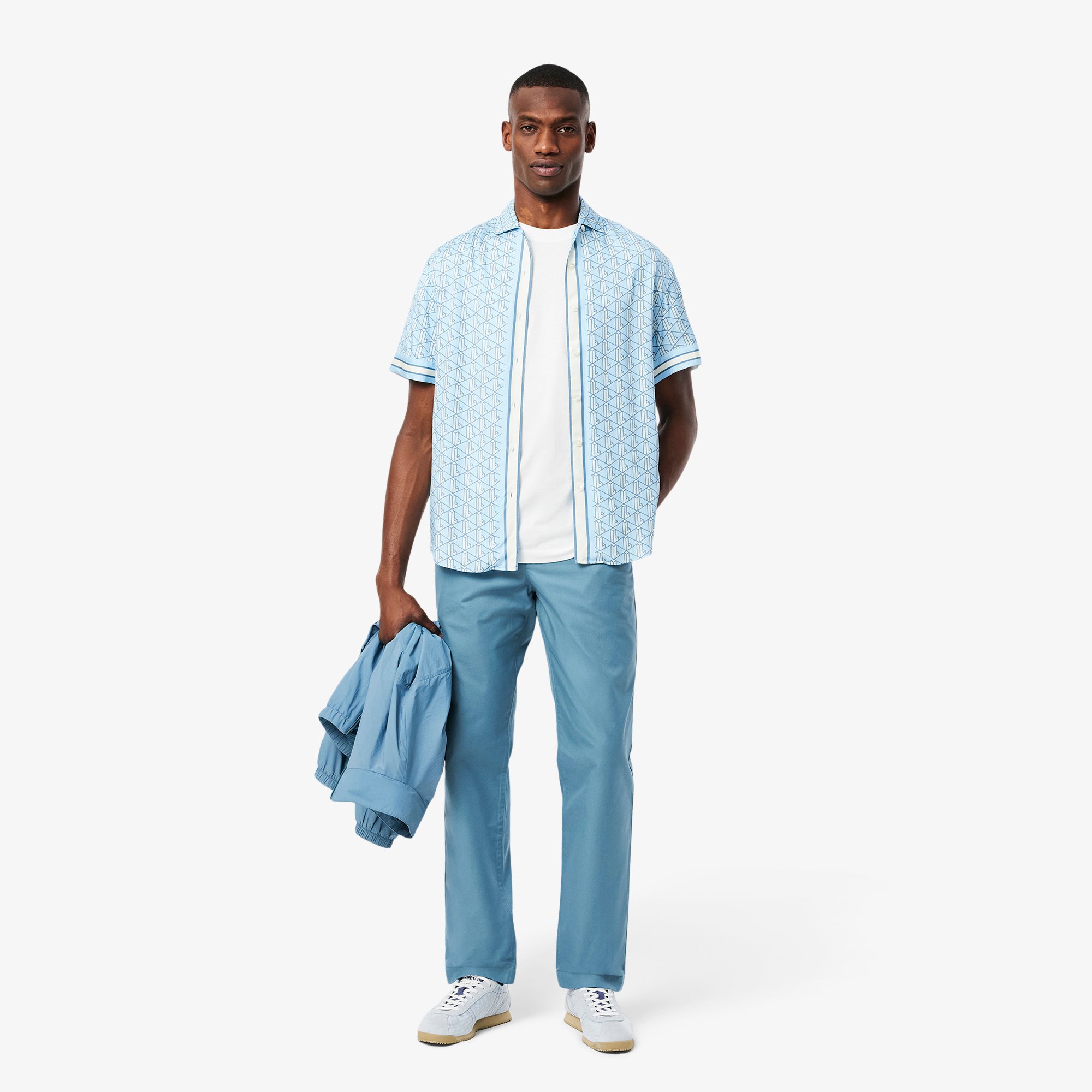 Quần Dài Lacoste Nam Ống Suông Chất Liệu Gabardine Chinos