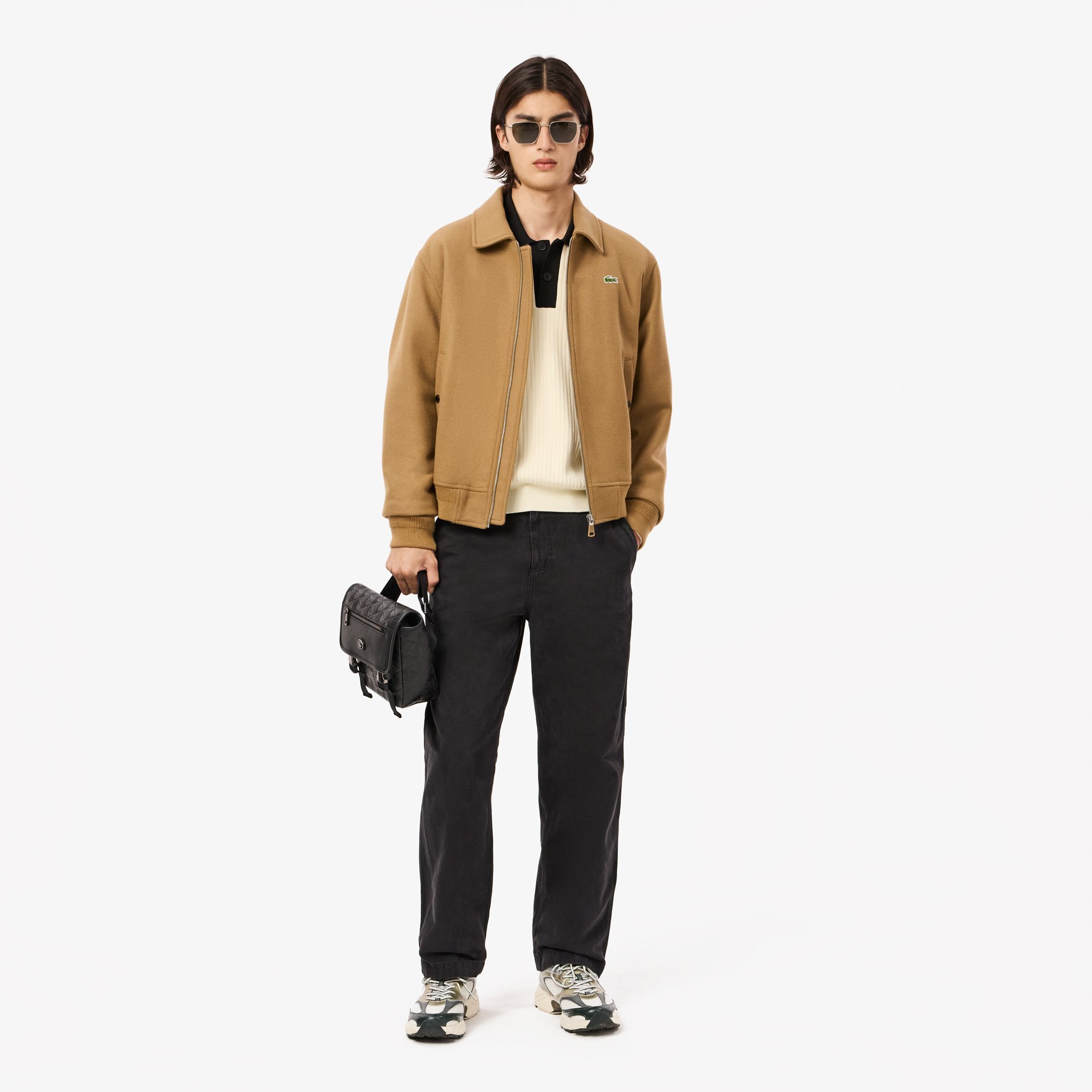 Quần Dài Lacoste Nam Dáng Rộng Ống Đứng Chất Liệu Cotton Canvas