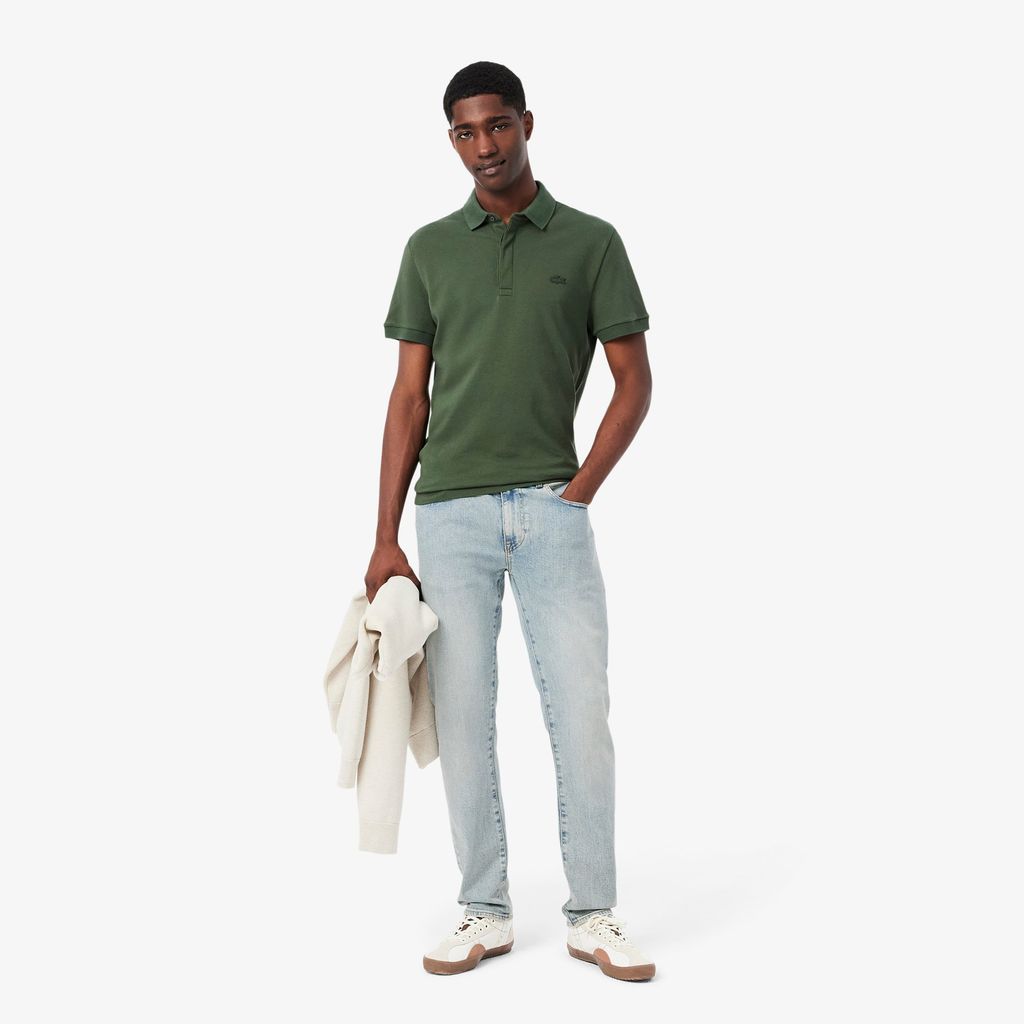Quần Jeans Dài Màu Chàm Lacoste Nam Ống Côn 5 Túi