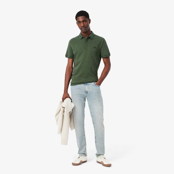 Quần Jeans Dài Màu Chàm Lacoste Nam Ống Côn 5 Túi