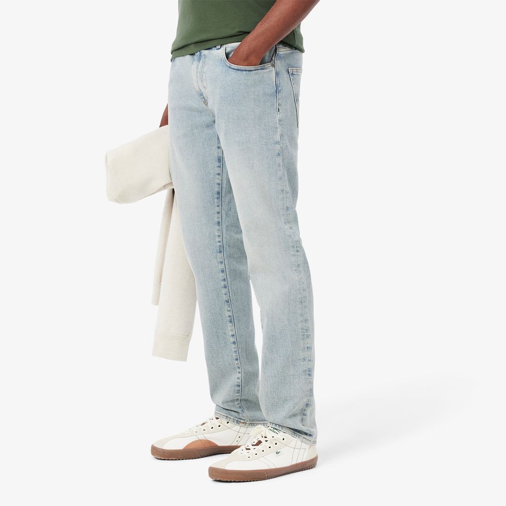 Quần Jeans Dài Màu Chàm Lacoste Nam Ống Côn 5 Túi