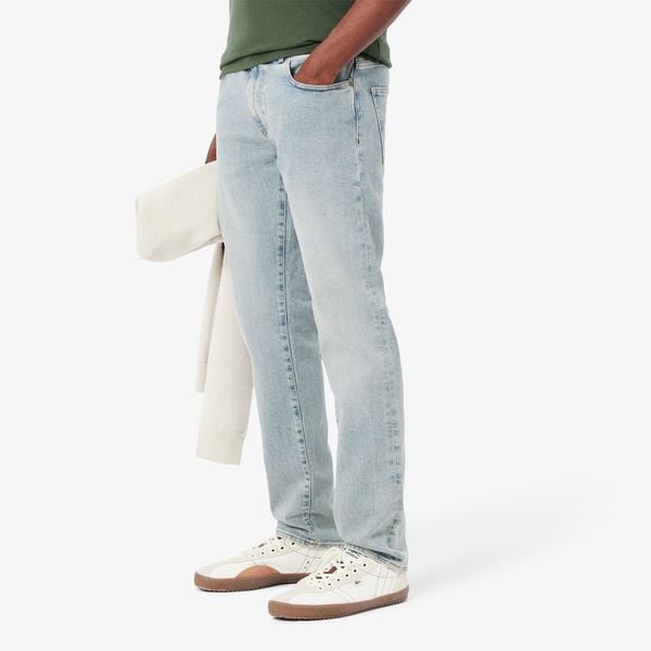 Quần Jeans Dài Màu Chàm Lacoste Nam Ống Côn 5 Túi