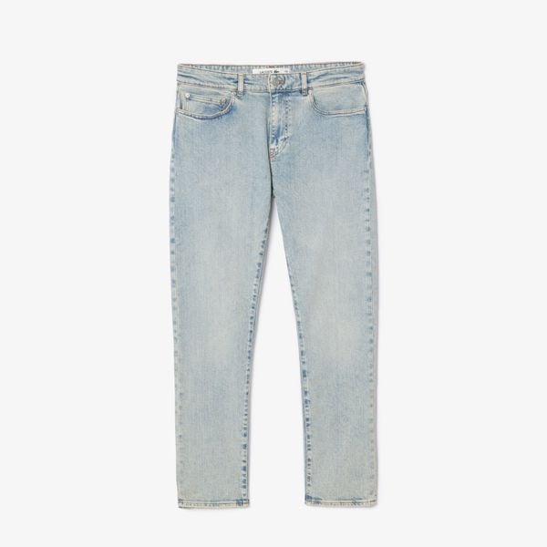 Quần Jeans Dài Màu Chàm Lacoste Nam Ống Côn 5 Túi