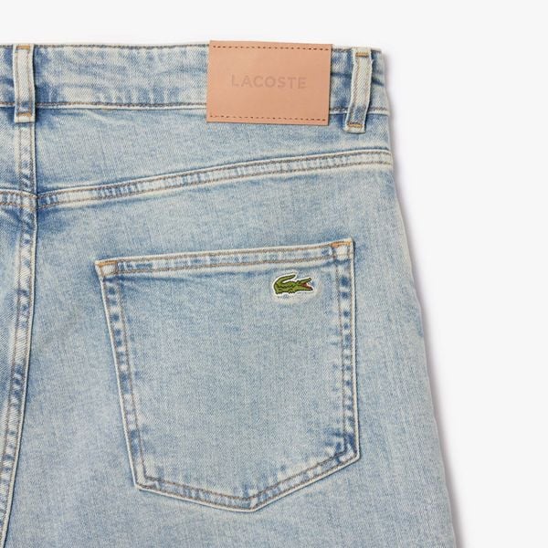 Quần Jeans Dài Màu Chàm Lacoste Nam Ống Côn 5 Túi