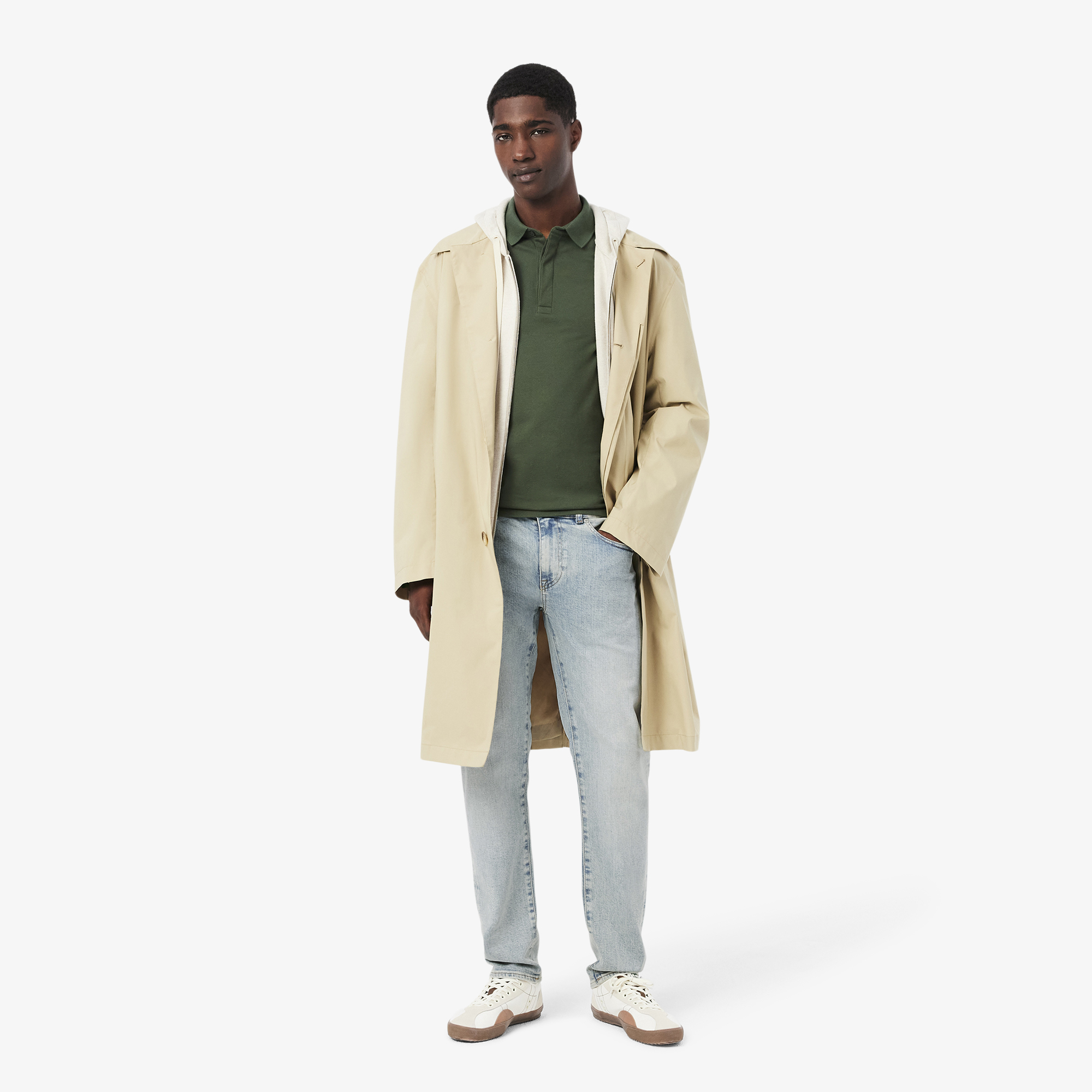 Quần Jeans Dài Màu Chàm Lacoste Nam Ống Côn 5 Túi