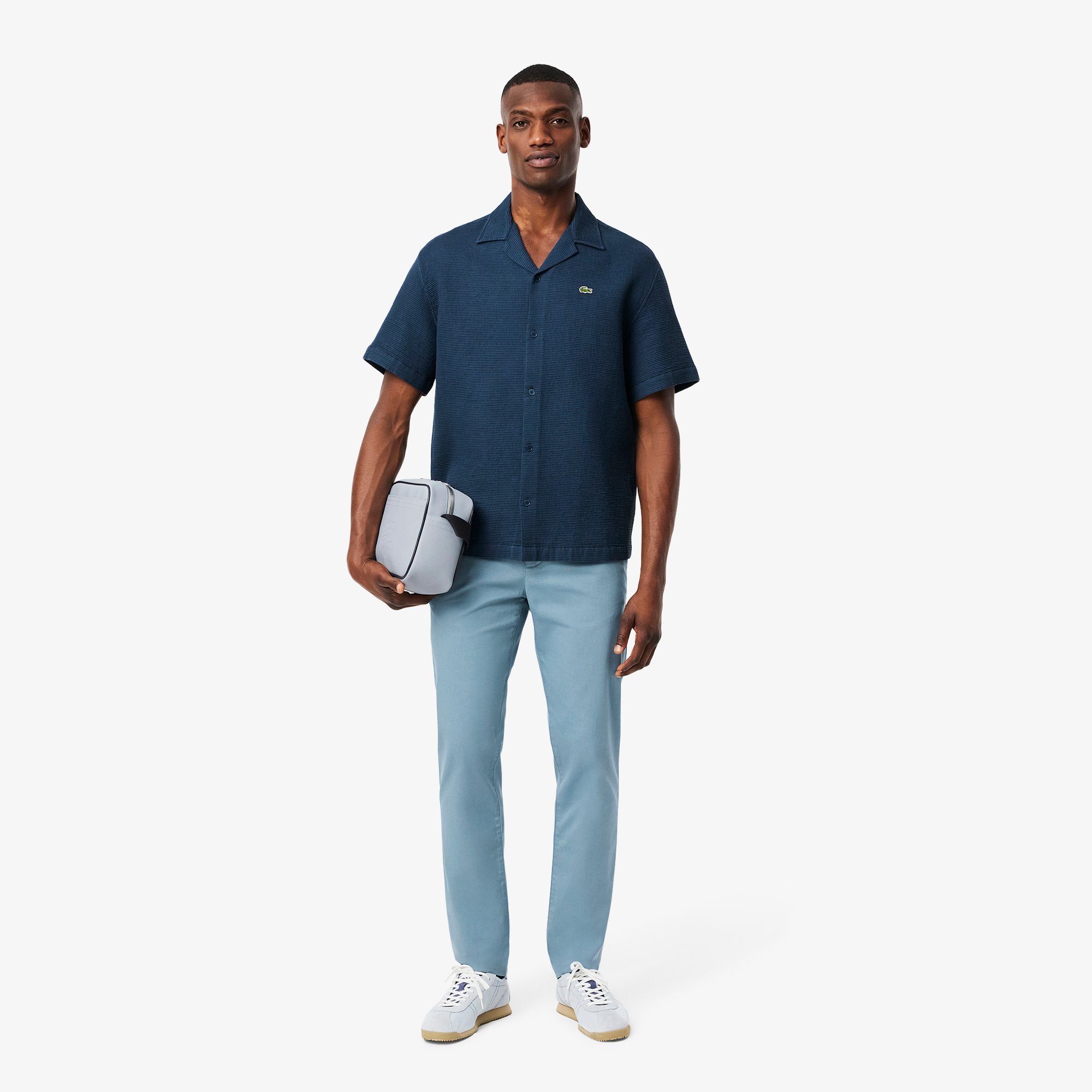 Quần Dài Lacoste Nam Ôm Dáng Chất Liệu Cotton Co Dãn