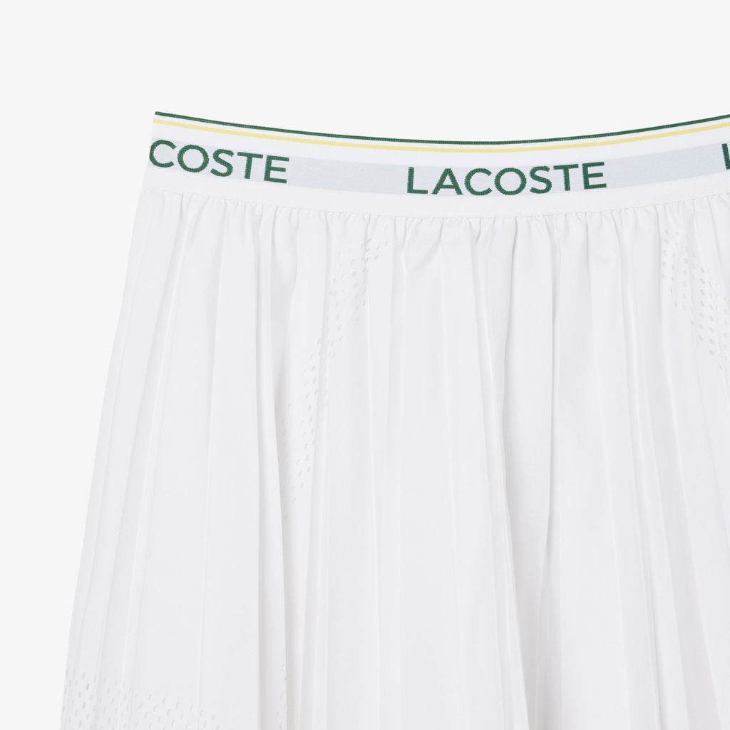 Váy Midi Xếp Ly Lacoste Nữ Họa Tiết Bất Đối Xứng