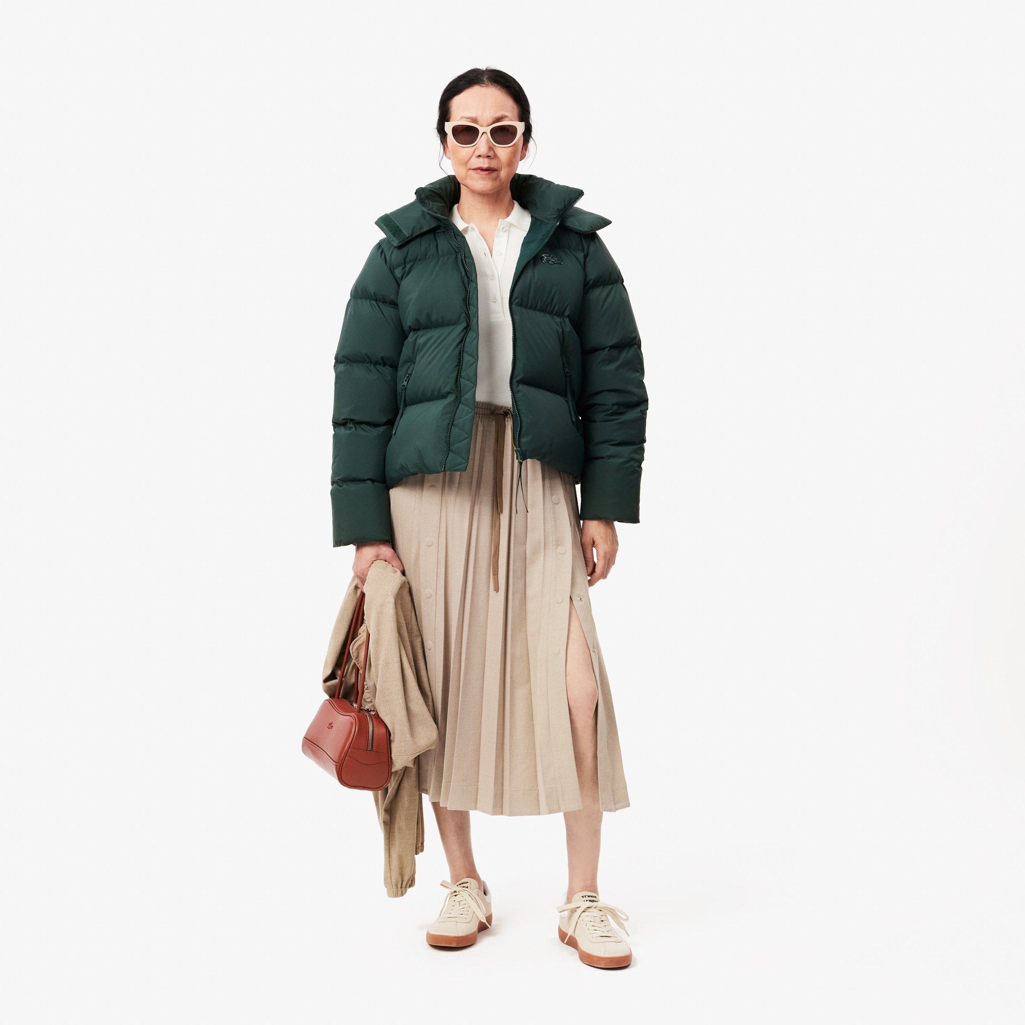 Váy Lacoste Nữ Xếp Ly Dài Chất Liệu Flannel