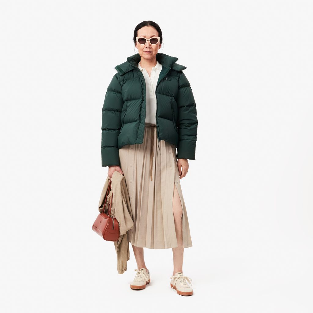 Váy Lacoste Nữ Xếp Ly Dài Chất Liệu Flannel