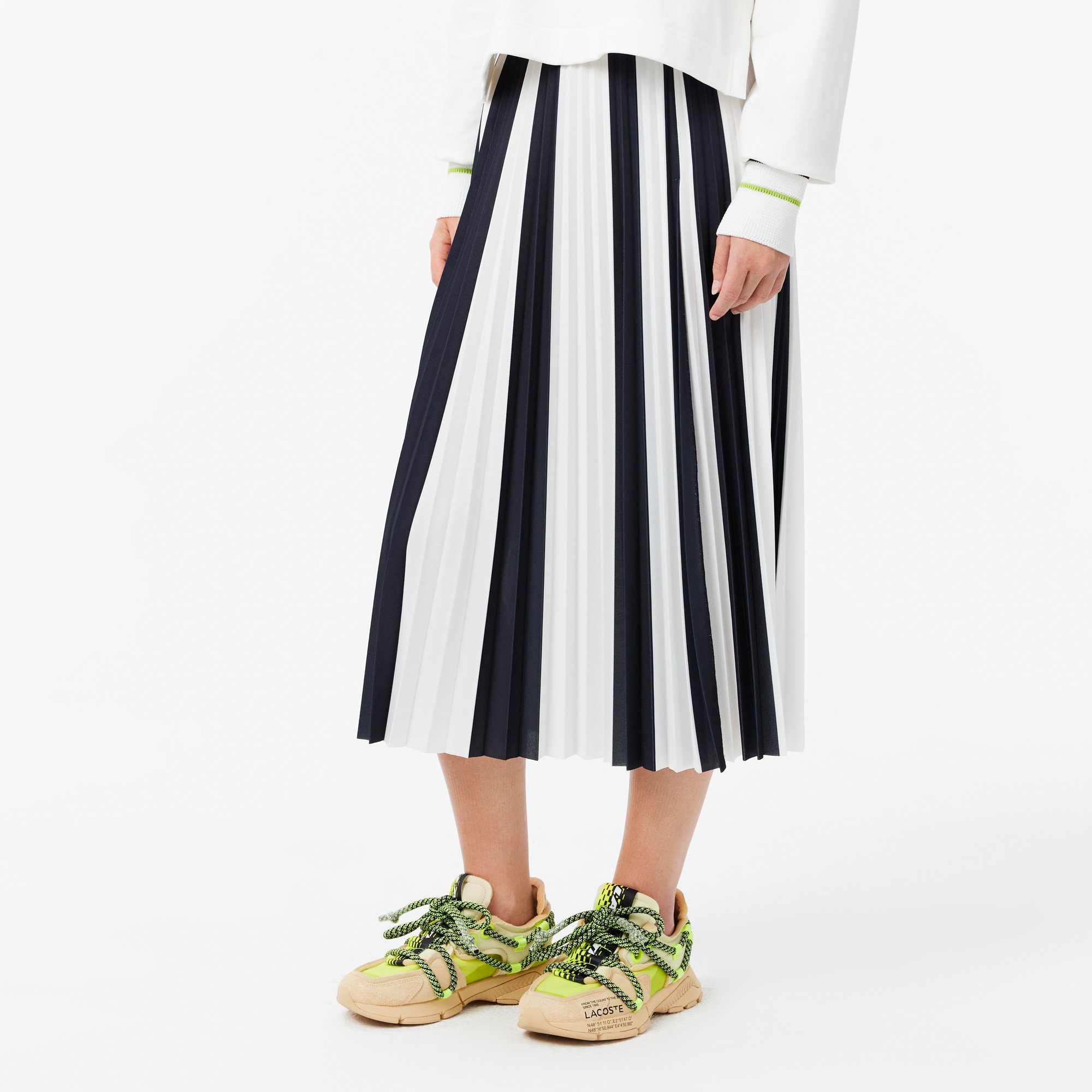 Váy Lacoste Nữ Xếp Ly Sọc Sản Xuất Tại Pháp