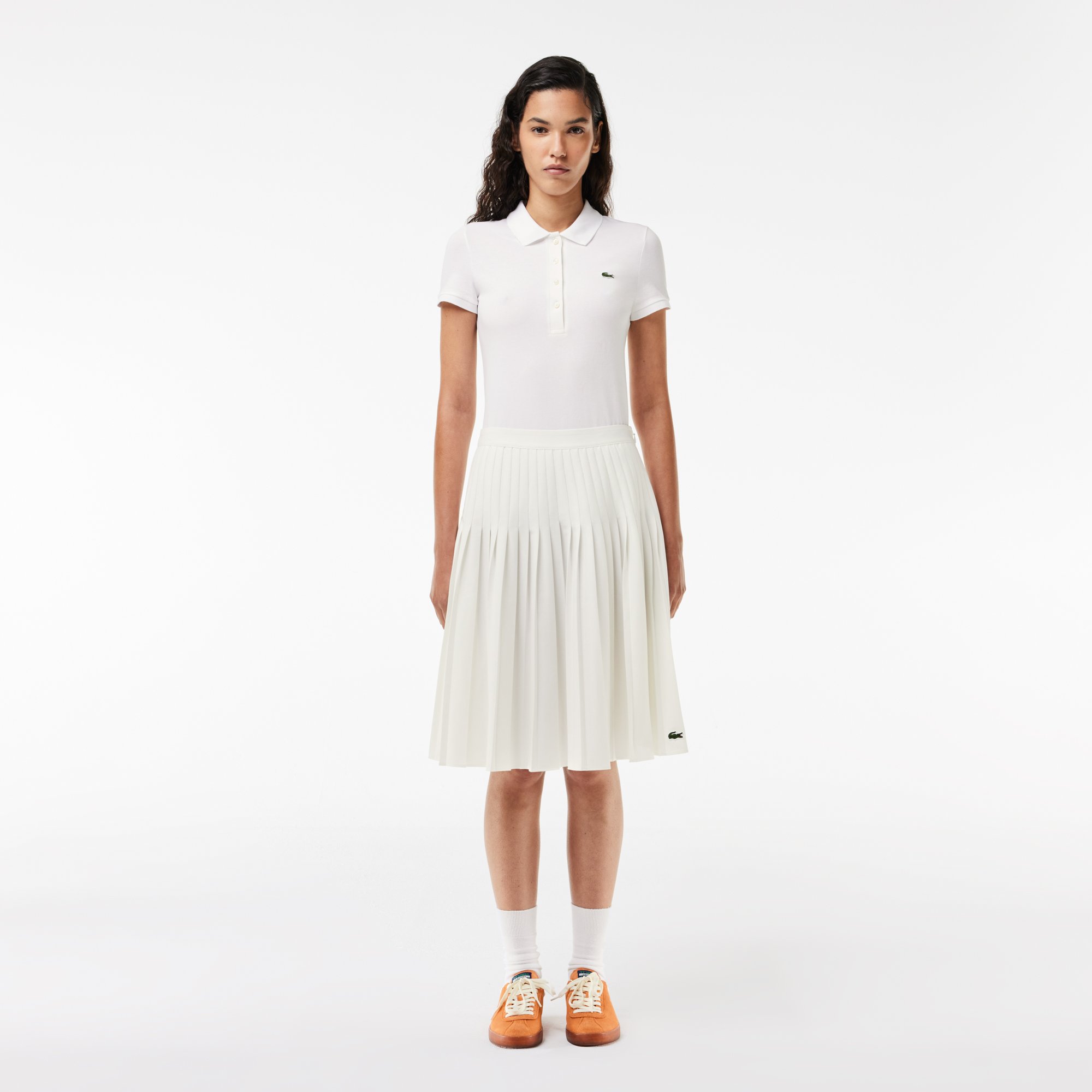 Váy Xếp Ly Lacoste Nữ Chất Liệu Midi