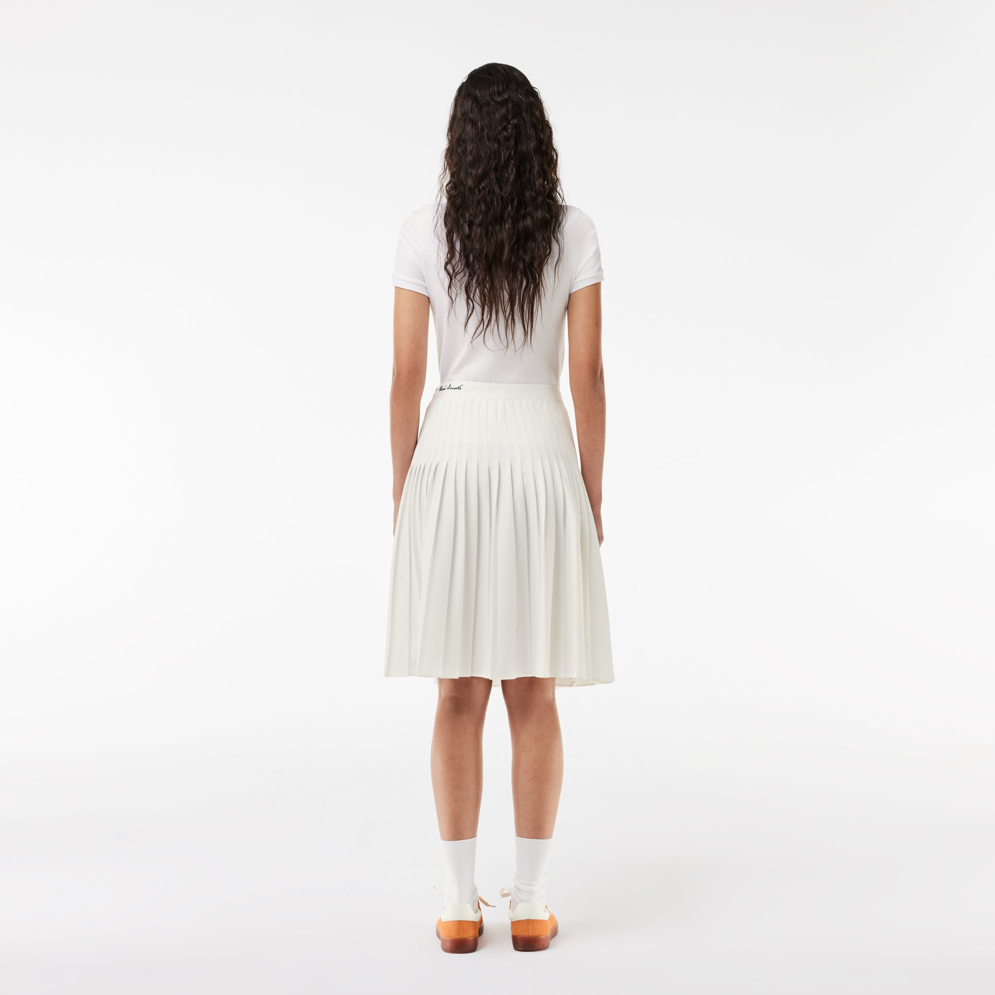 Váy Xếp Ly Lacoste Nữ Chất Liệu Midi
