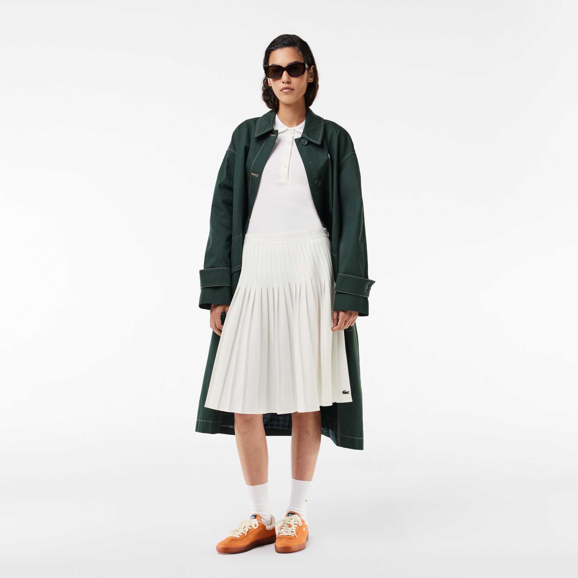 Váy Xếp Ly Lacoste Nữ Chất Liệu Midi