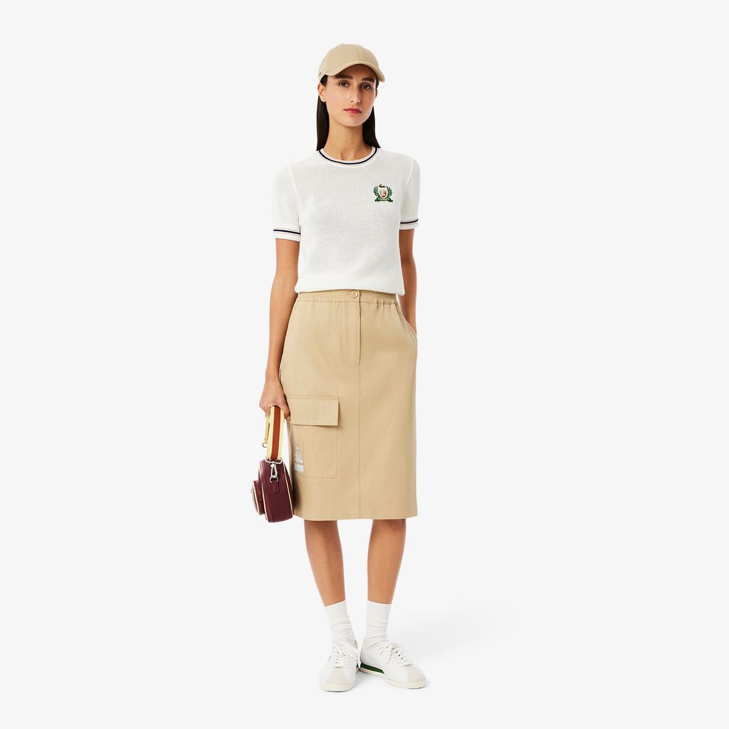 Váy Midi Lacoste Nữ Dáng Đứng Chất Liệu Twill