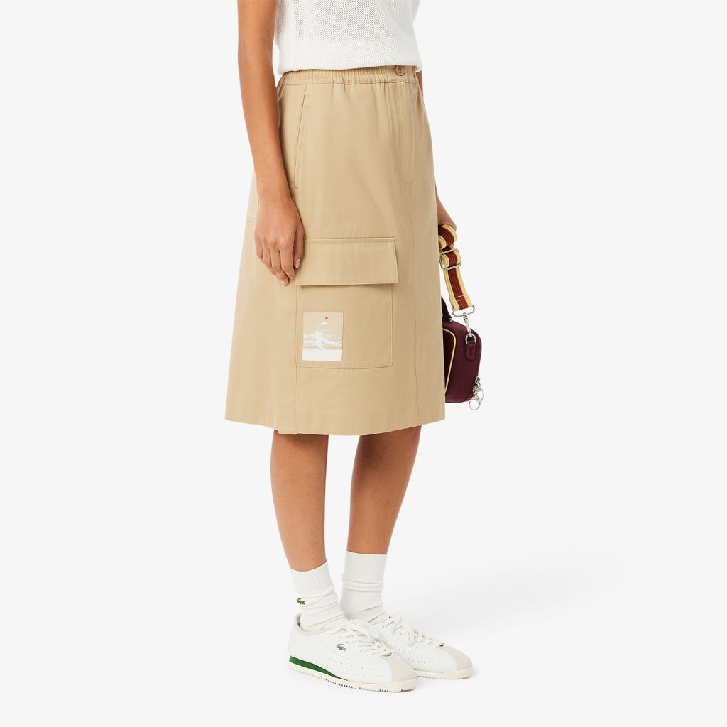 Váy Midi Lacoste Nữ Dáng Đứng Chất Liệu Twill