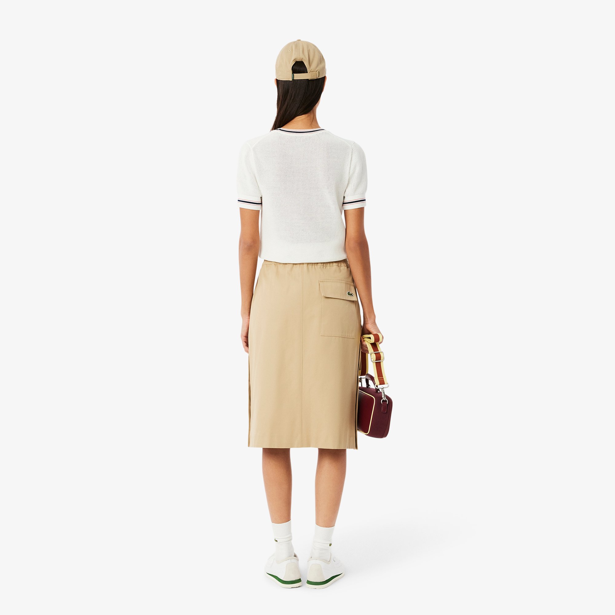 Váy Midi Lacoste Nữ Dáng Đứng Chất Liệu Twill