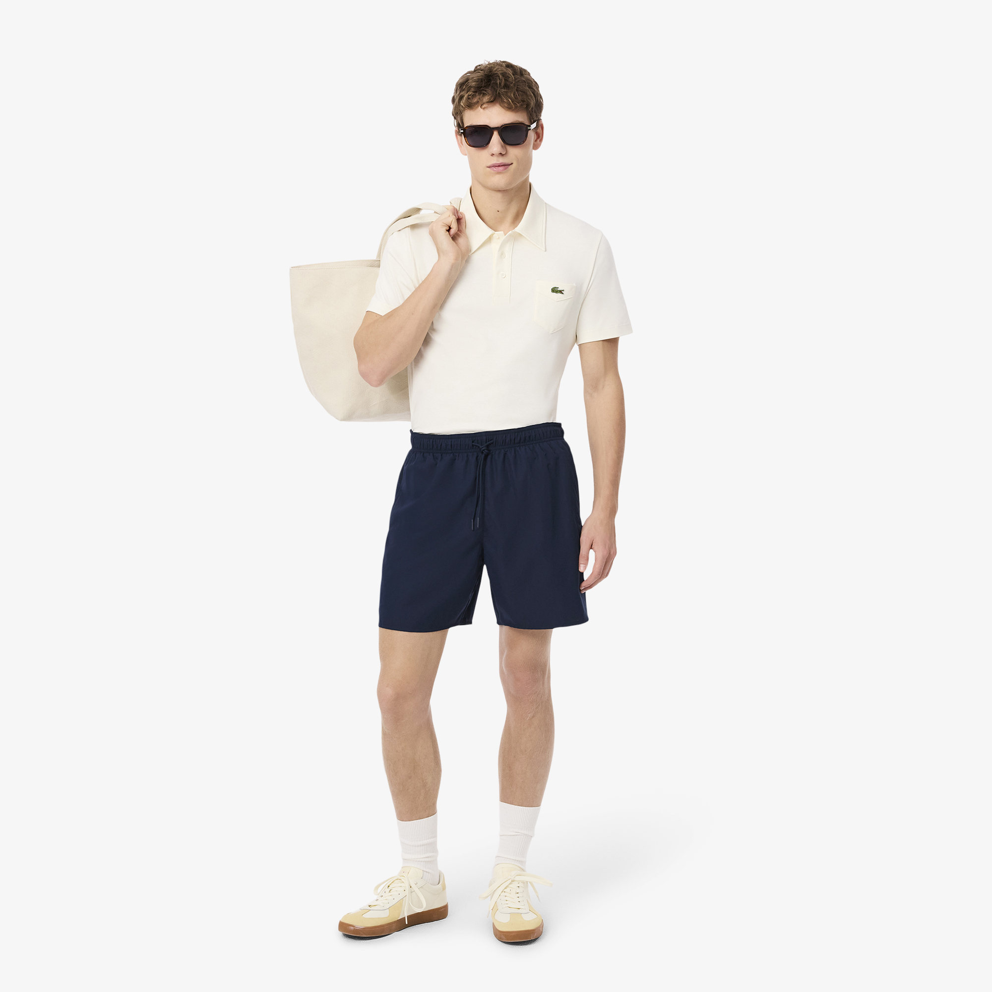 Quần Bơi Lacoste Nam Chiều Dài Trung Bình Màu Đơn Sắc