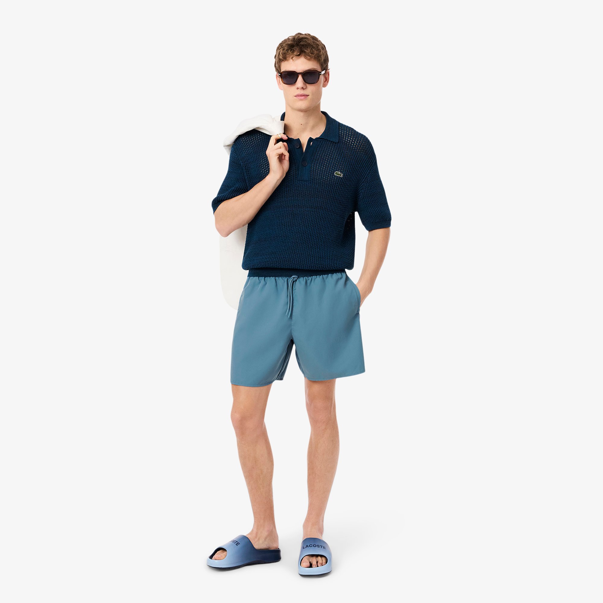 Quần Bơi Lacoste Nam Chiều Dài Trung Bình Màu Đơn Sắc