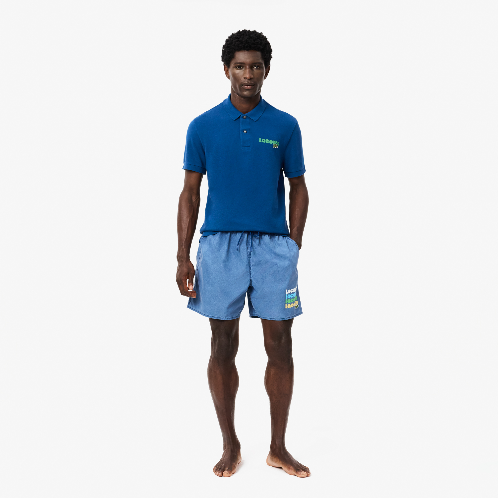 Quần Bơi Lacoste Nam Dài Vừa Phải Hiệu Ứng Wash