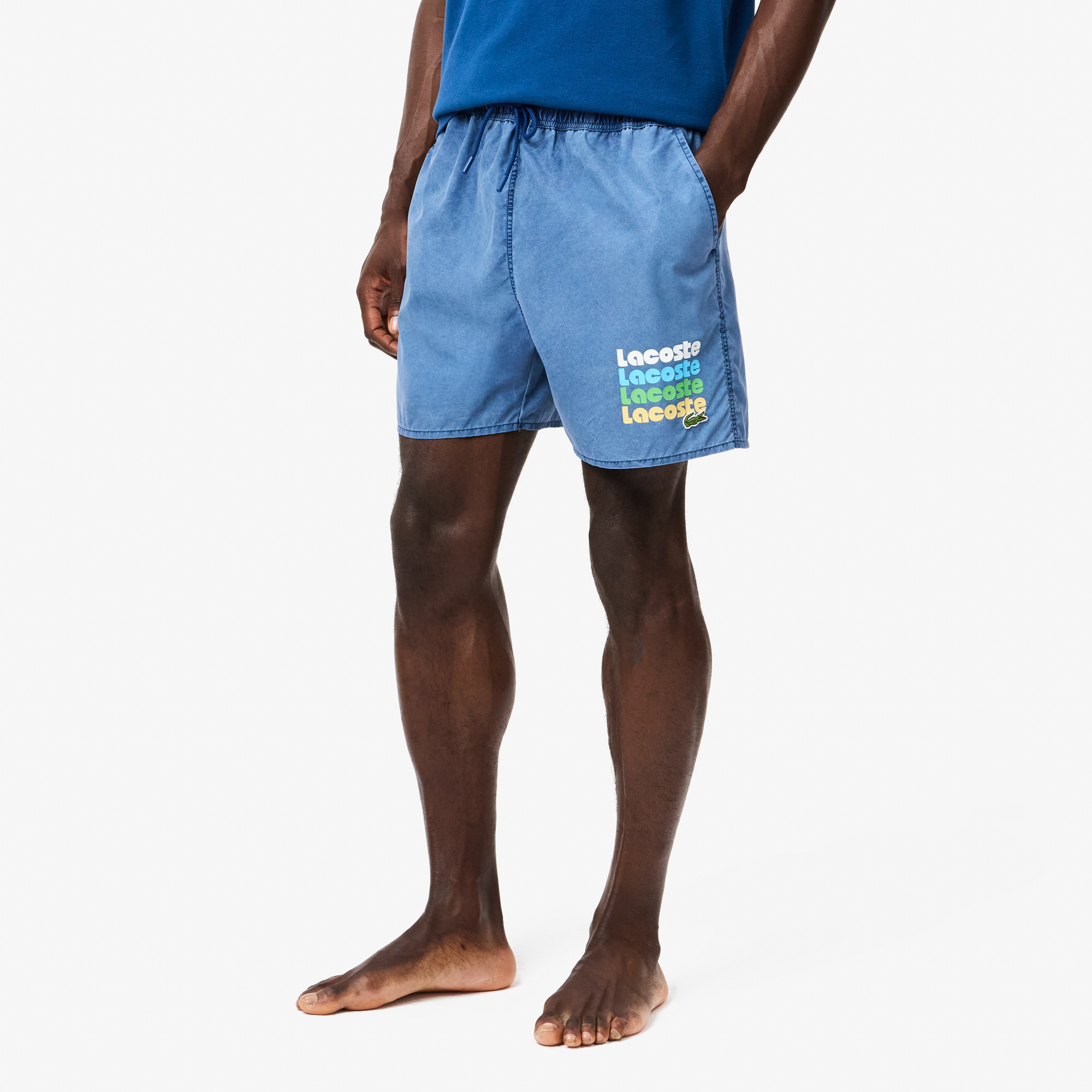 Quần Bơi Lacoste Nam Dài Vừa Phải Hiệu Ứng Wash
