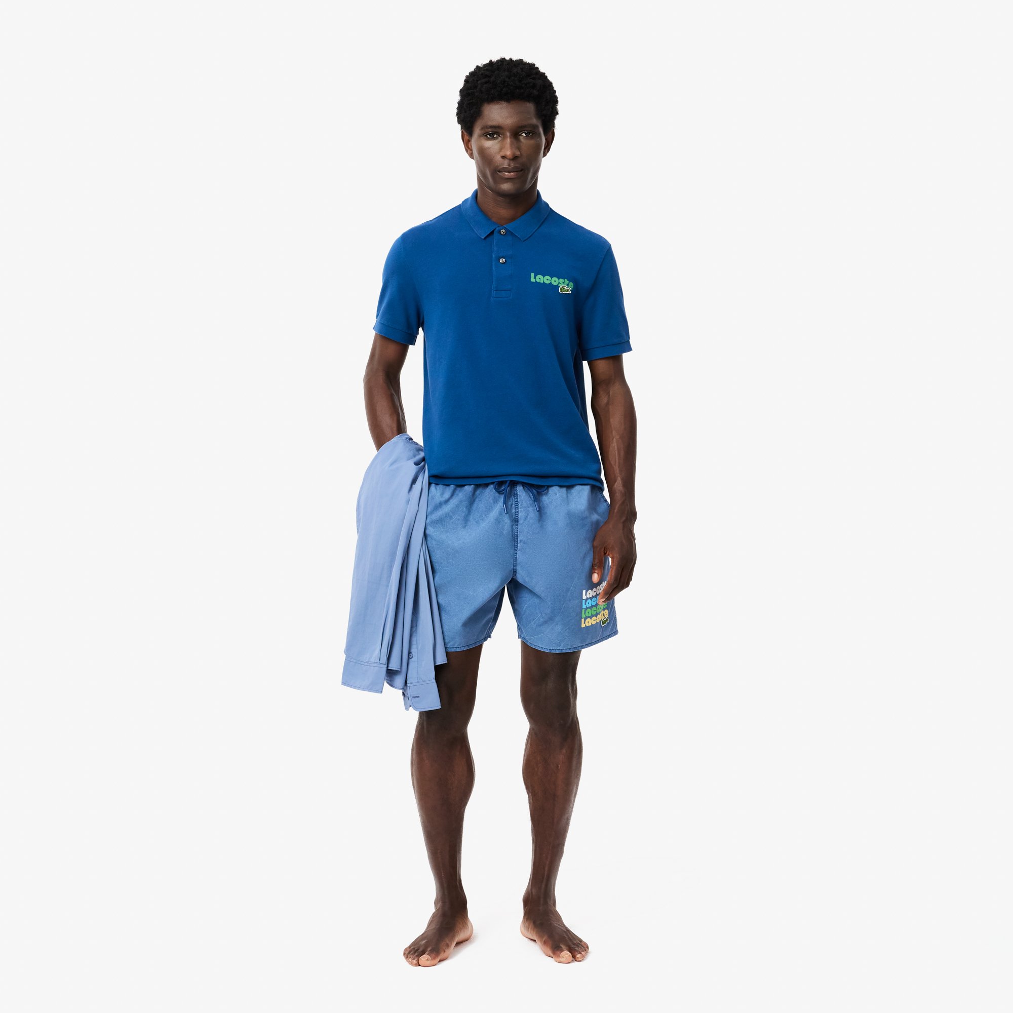 Quần Bơi Lacoste Nam Dài Vừa Phải Hiệu Ứng Wash