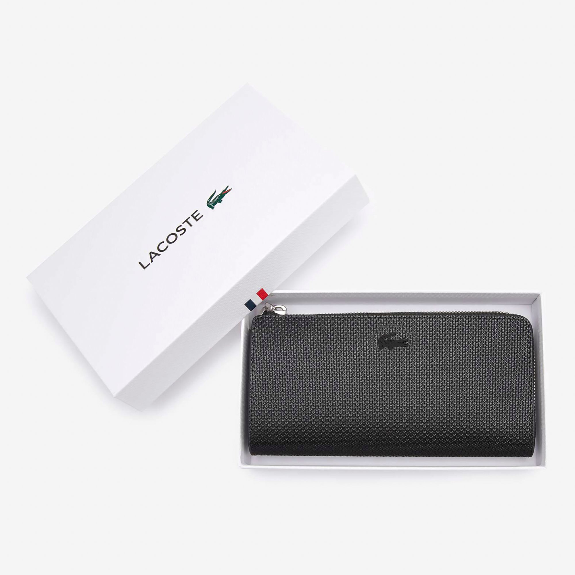 Ví Gập Lacoste Nữ Chantaco Chất Liệu Da Piqué
