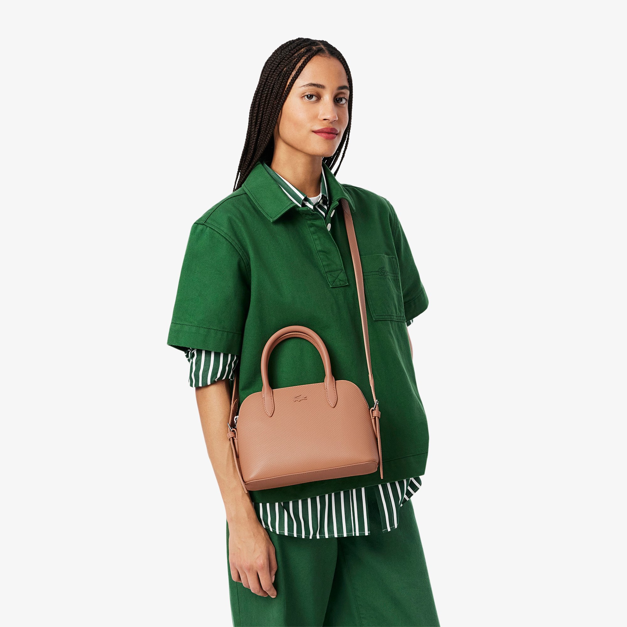 Túi Xách Lacoste Nữ Chantaco Piqué Cỡ Nhỏ Chất Liệu Da