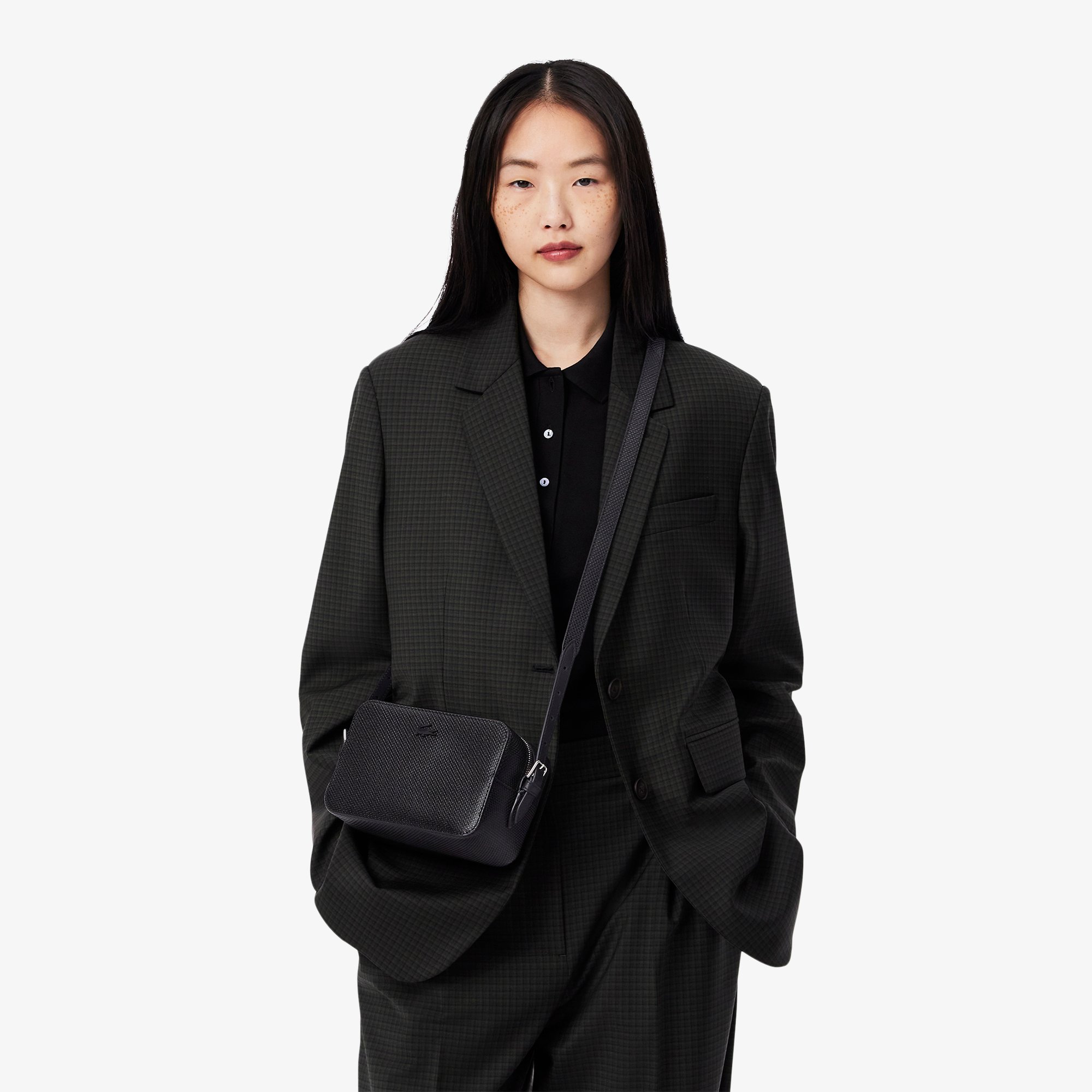 Túi Đeo Chéo Lacoste Unisex Chantaco Piqué Chất Liệu Da