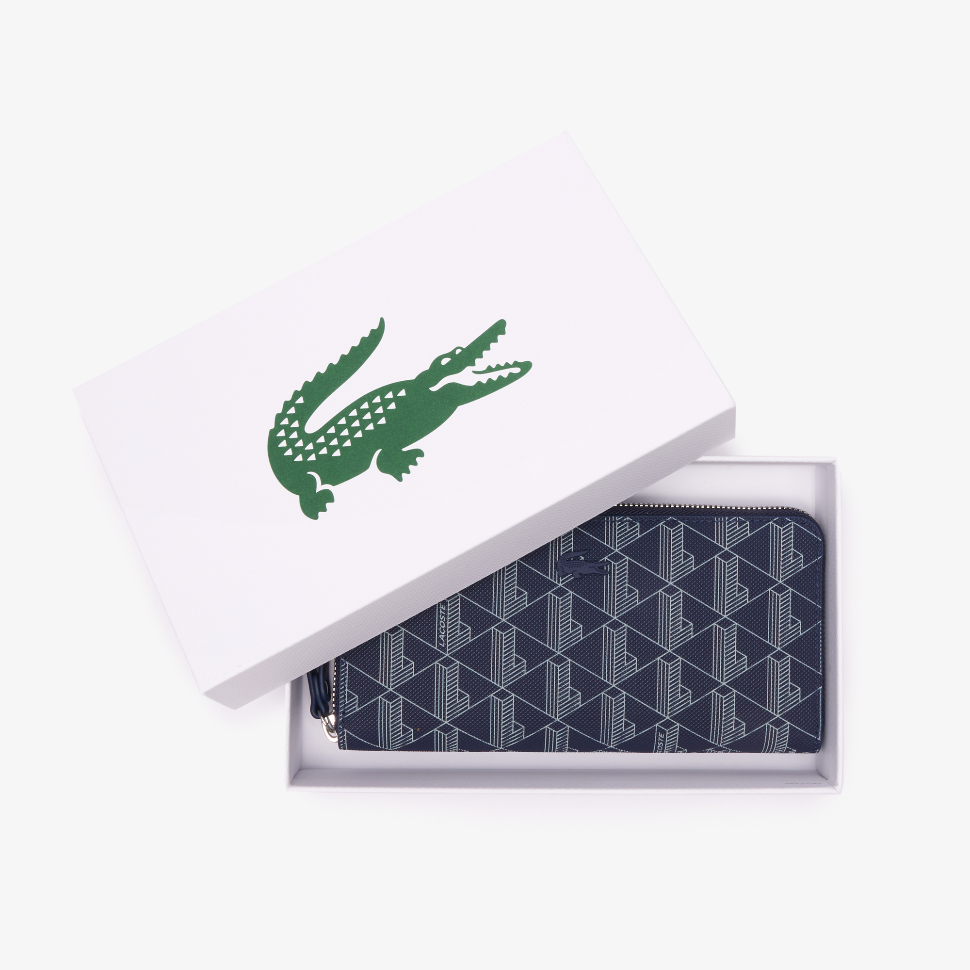 Ví Lacoste Nữ Cỡ Lớn Có Khoá Kéo Họa Tiết Monogram