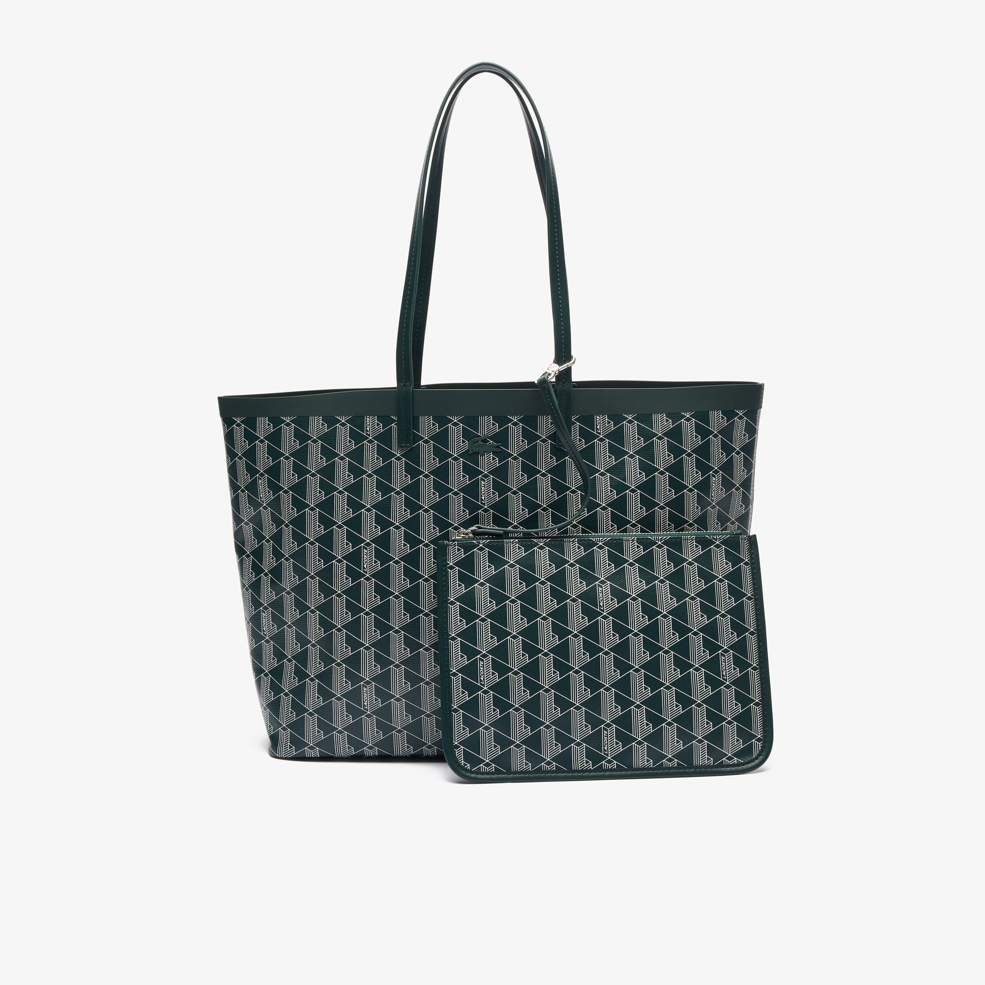 Túi Xách Lacoste Nữ Zely Cỡ Vừa Chất Liệu Canvas Phủ PVC Họa Tiết Monogram